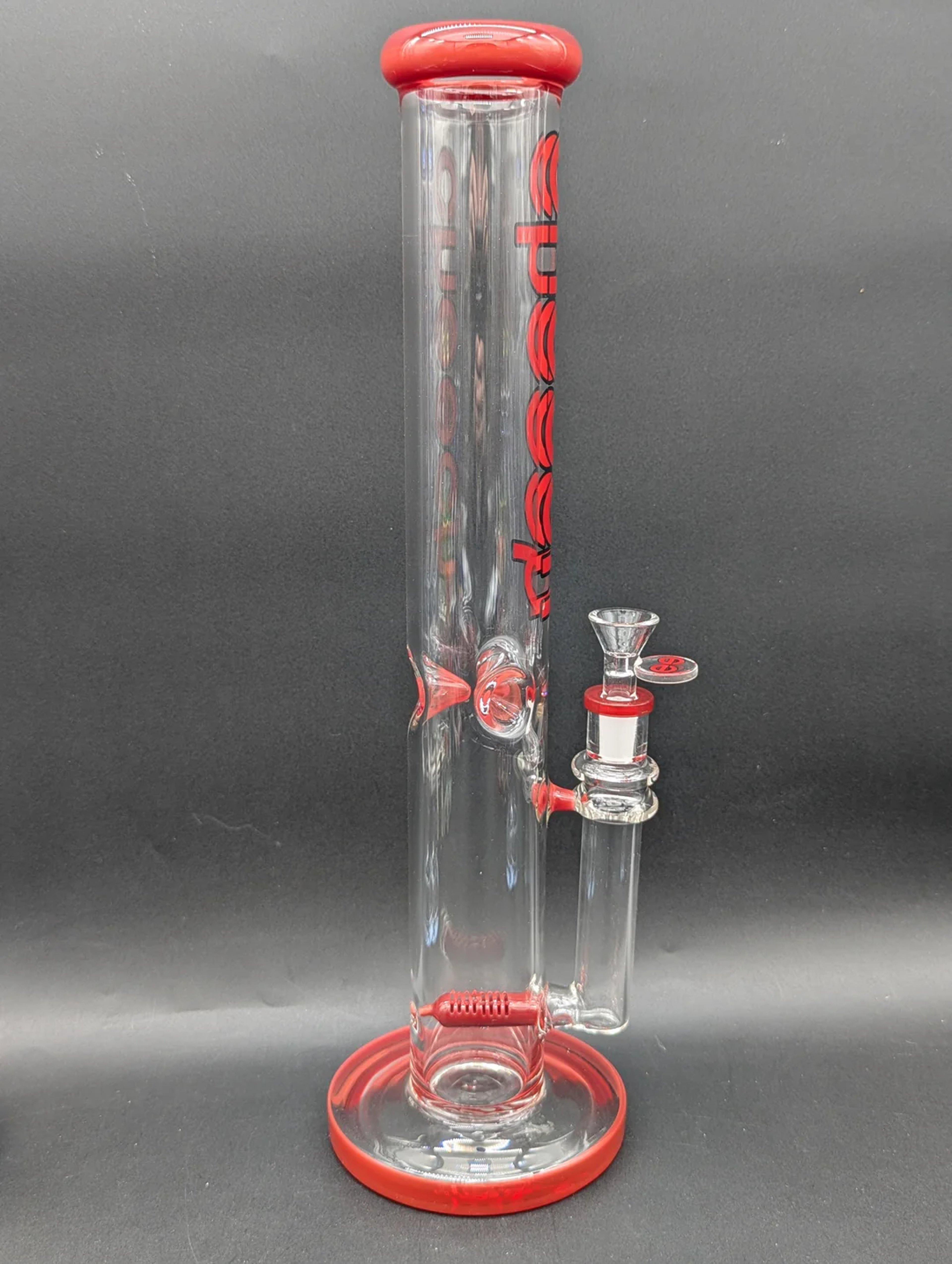 CHEECH GLASS- 16” COLOR RIM STRAIGHT TUBE WATER PIPE image 0