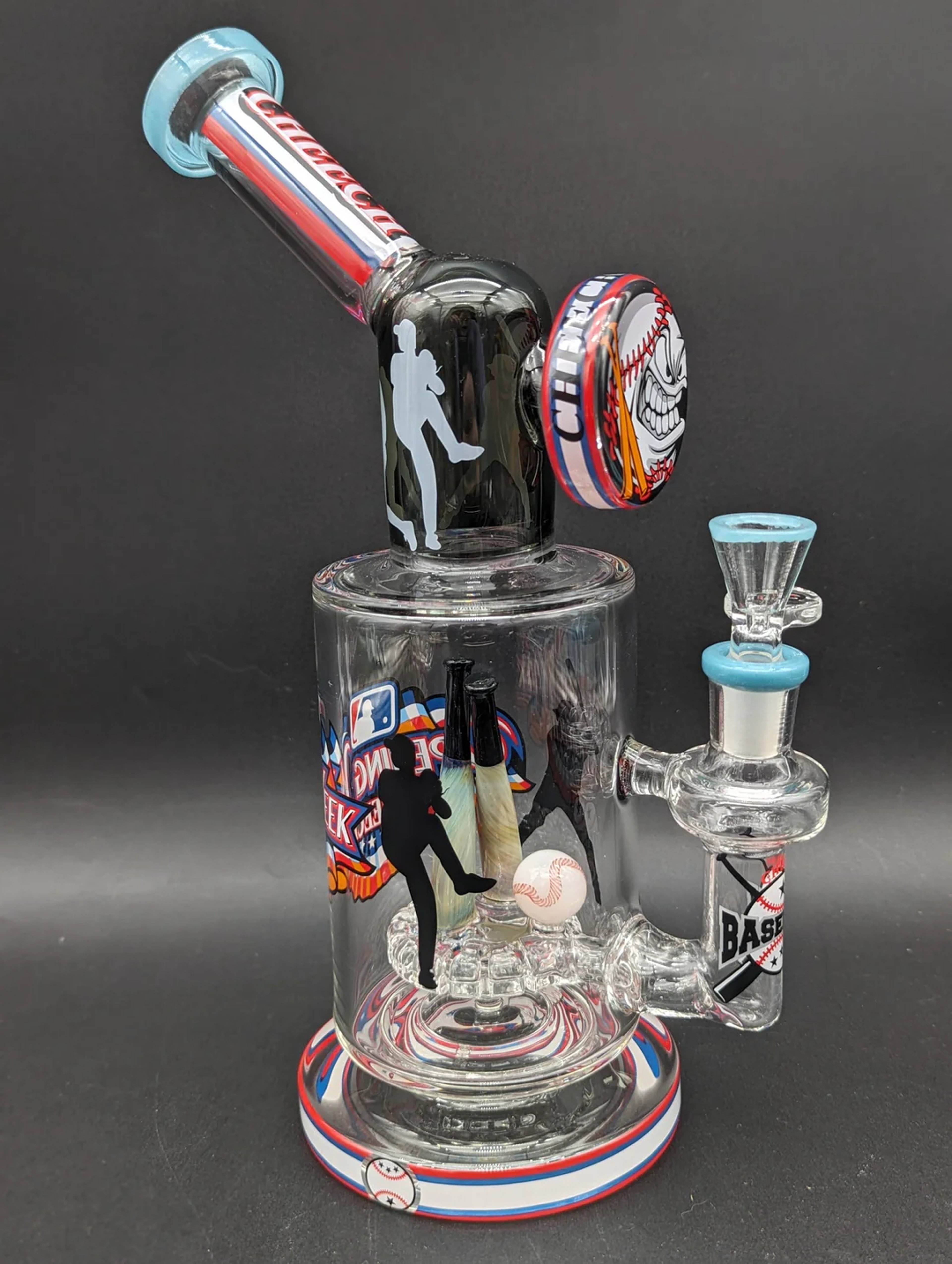 CHEECH GLASS- 12” TAKE ME OUT TO THE BALL GAME WATER PIPE image 0