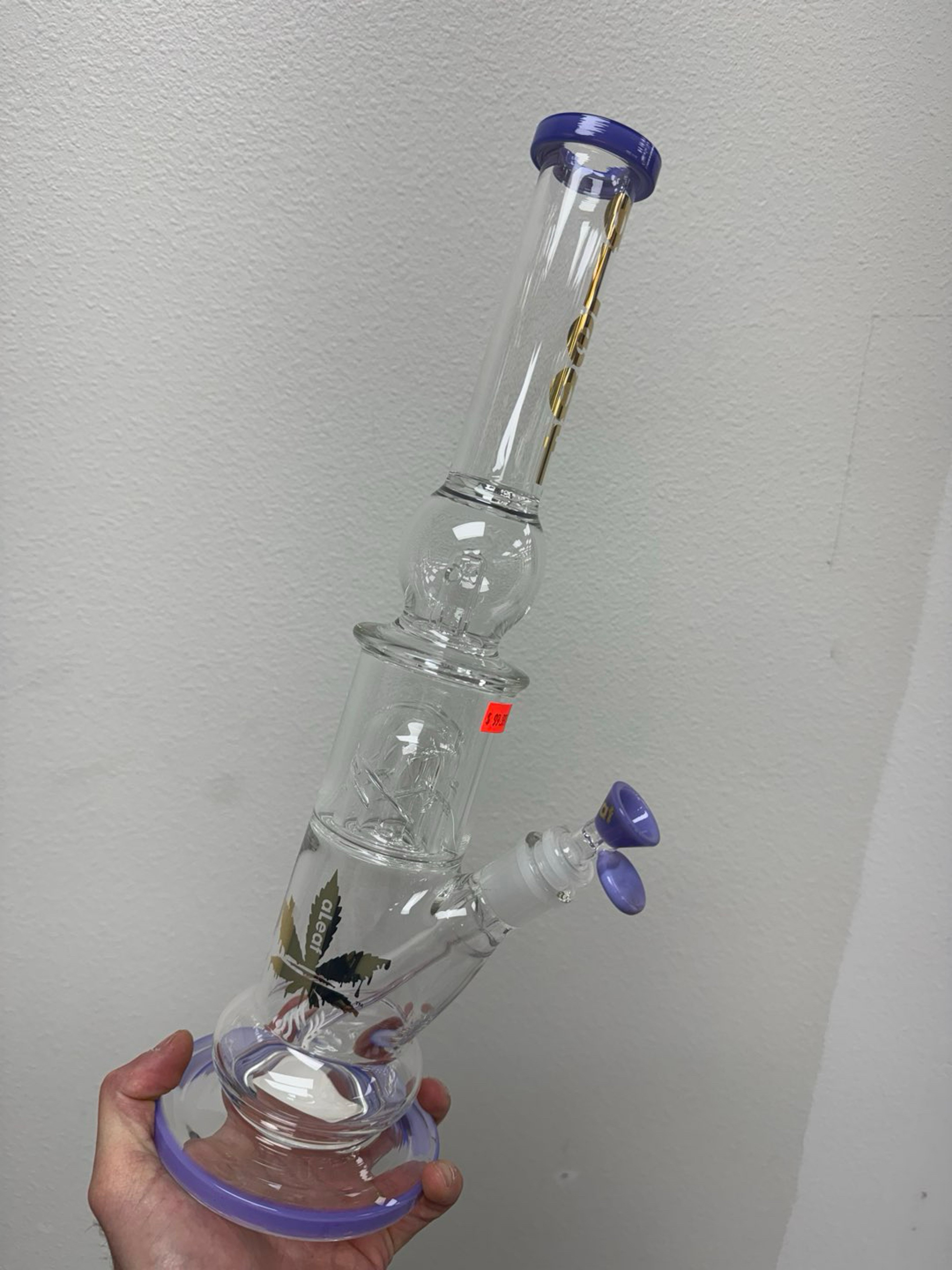 Aleaf 17” double perc 1 splash guard purple image 0