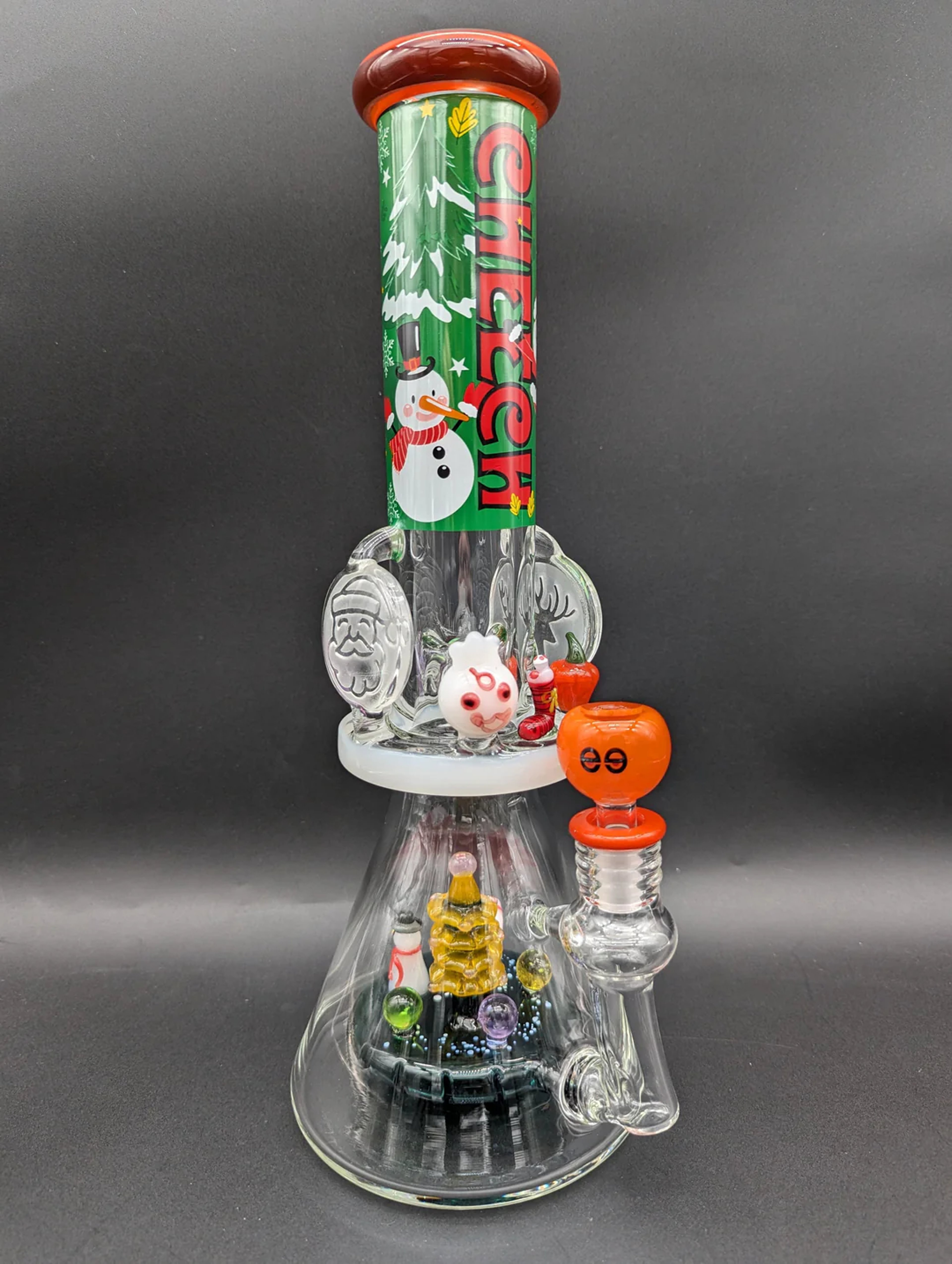 CHEECH GLASS-14” CHRISTMAS TALE IN EVERY INHALE FESTIVE BEAKER image 0