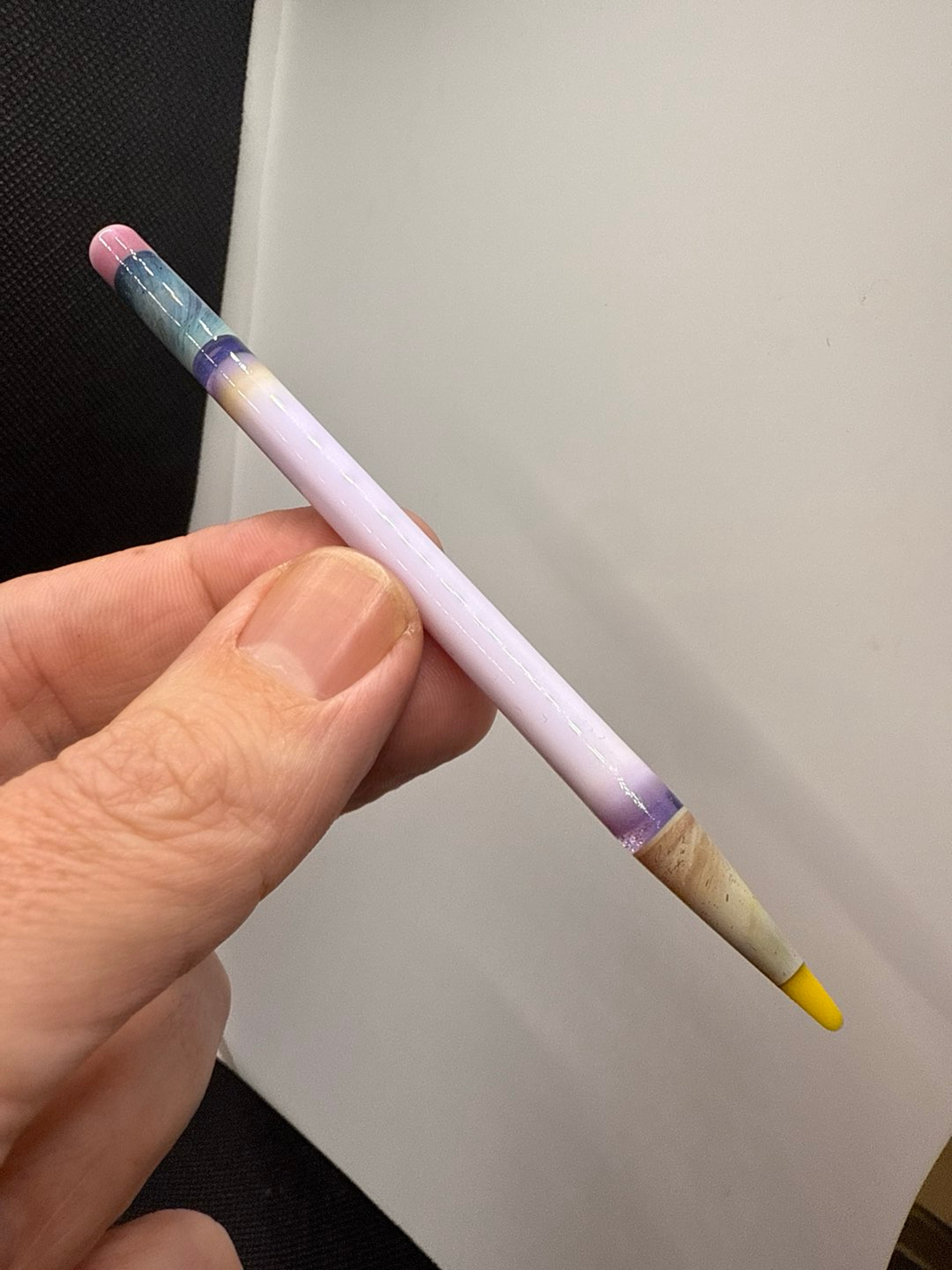 Pink Slyme pencil with yellow tip image 0