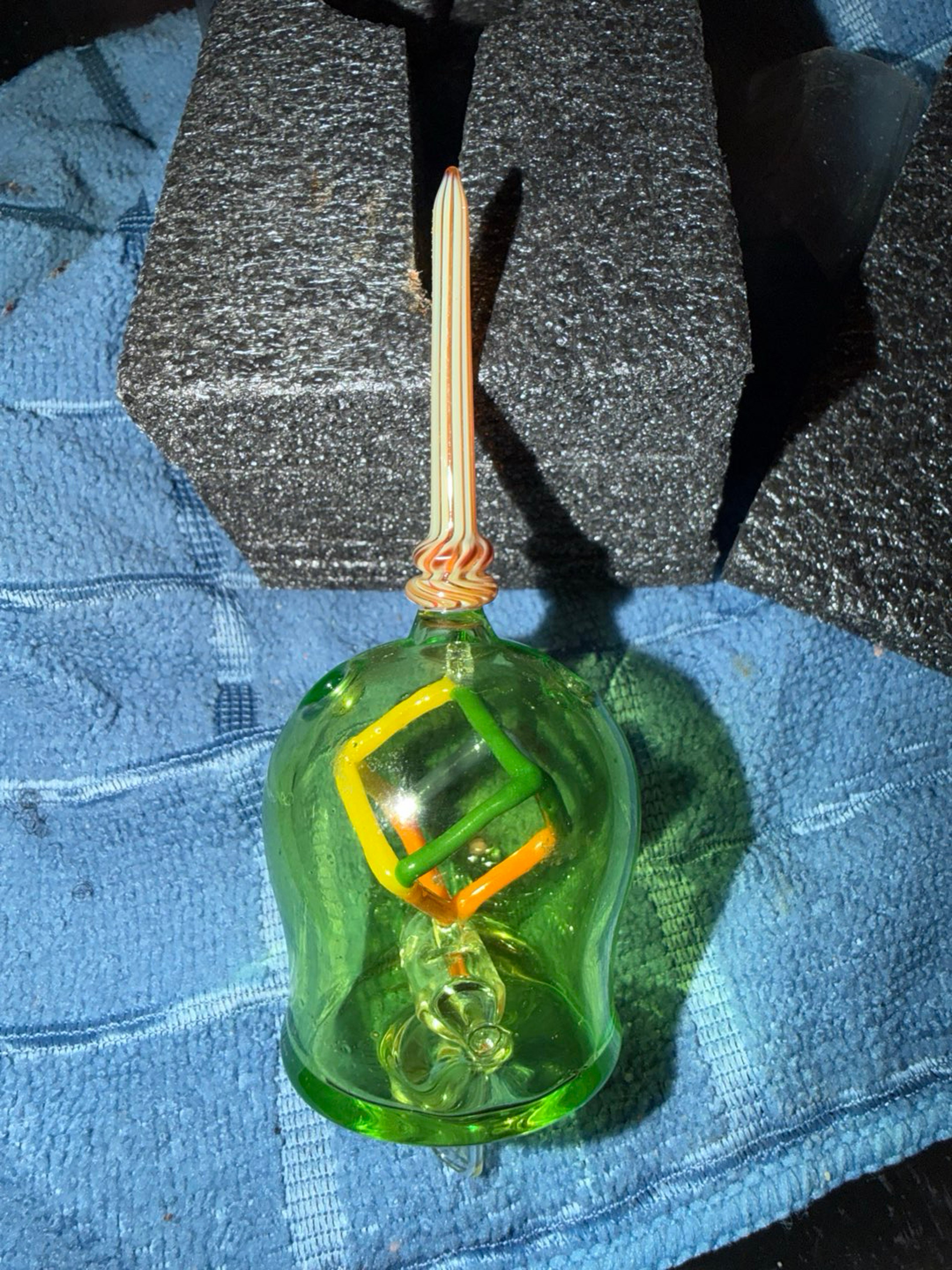 Preview pic of Spinner Carb Cap w/ Built-In Dab Tool – Internal Spinning Cube Design – Hand Blown Glass