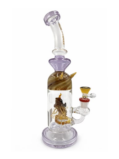 Preview pic of BIIGO BY LOOKAH 12 INCH POLY-HORNED SPECTACLE PERC RIG