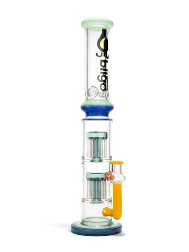 Preview pic of BIIGO BY LOOKAH 12 INCH DOUBLE PERC GLASS DAB RIG