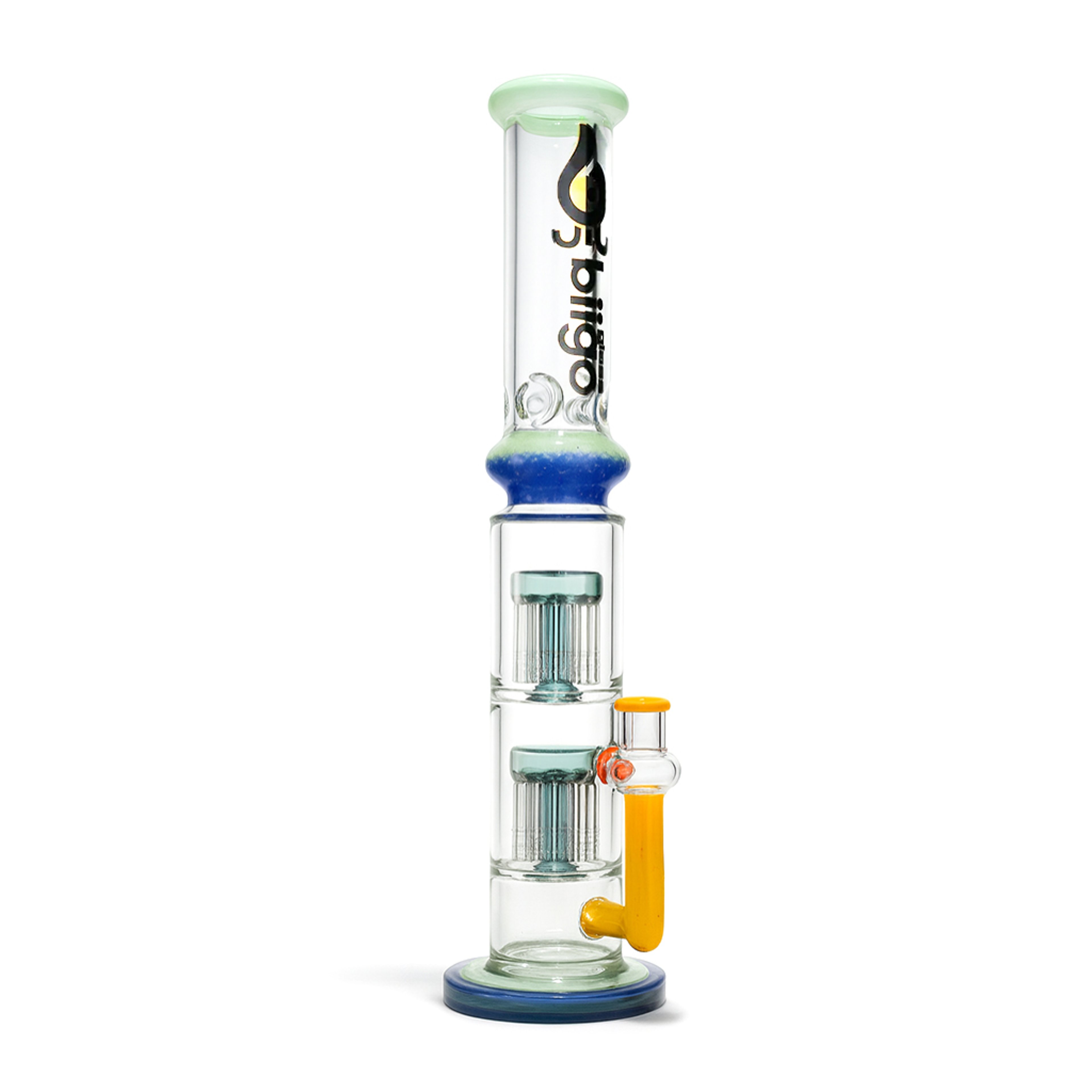 BIIGO BY LOOKAH 12 INCH DOUBLE PERC GLASS DAB RIG image 0