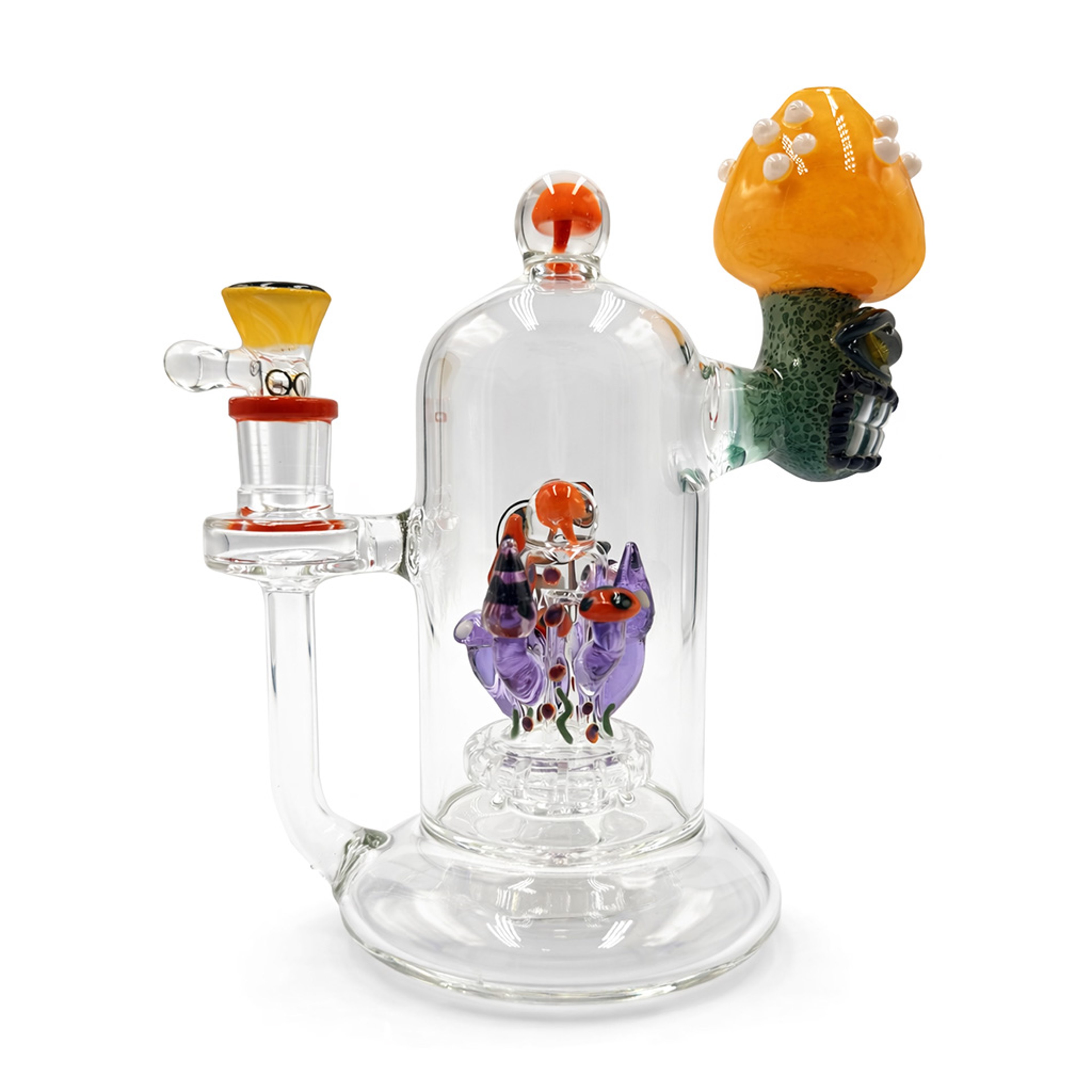 Preview pic of LOOKAH 8 INCH MINI CUTE CLOWN MUSHROOM GLASS RIG