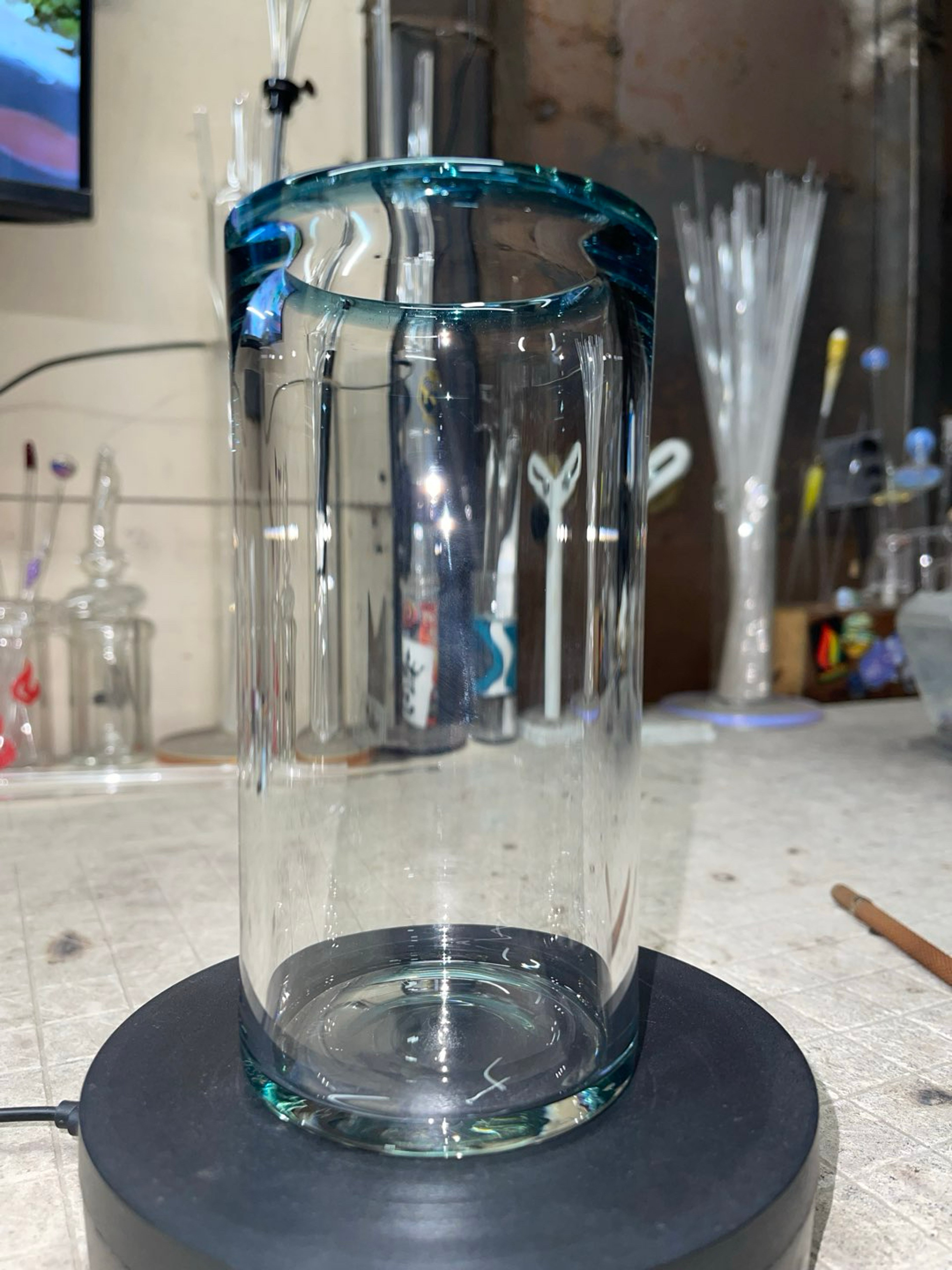 Preview pic of 6”tall 3” wide blue stardust color