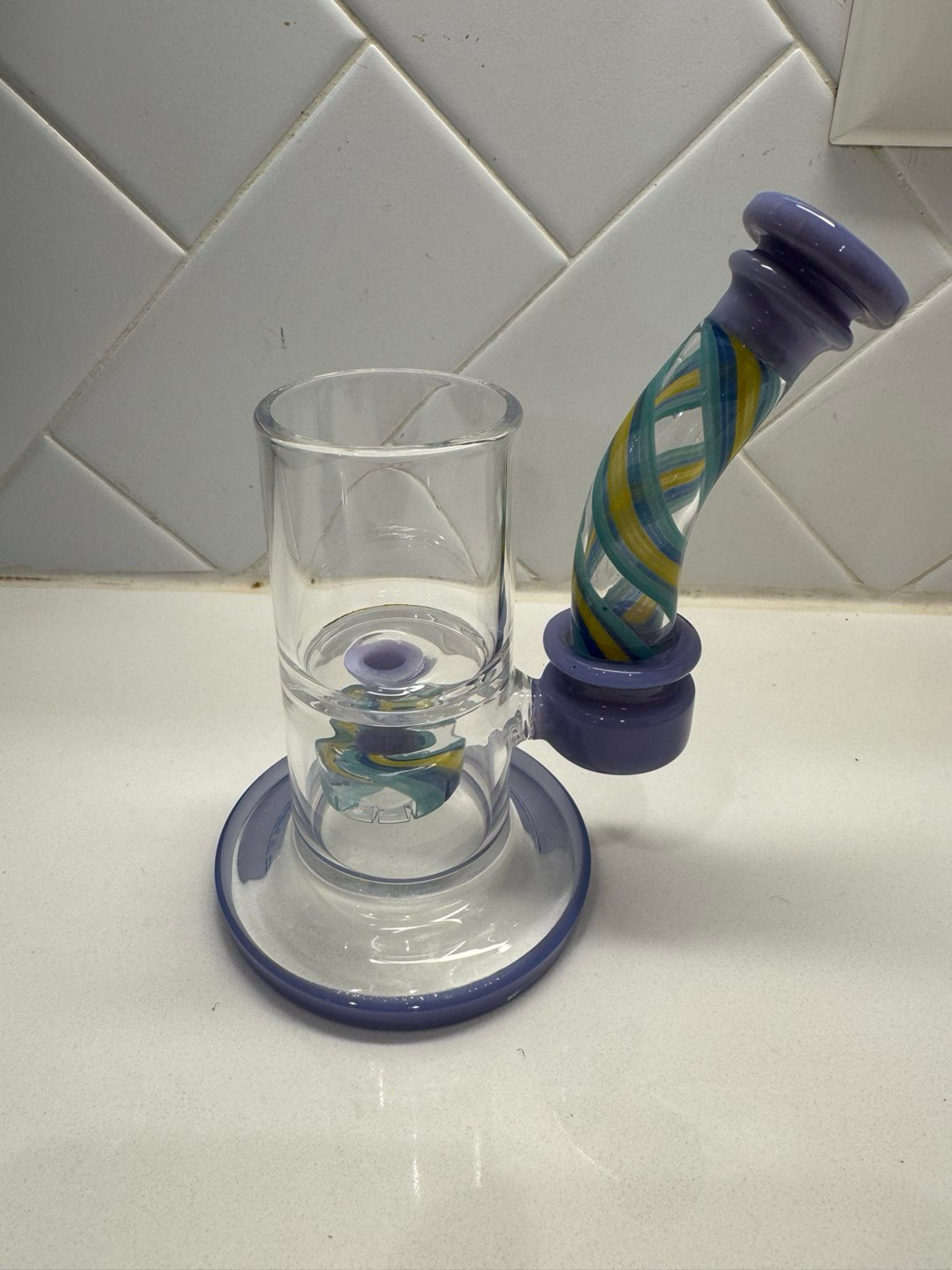 Preview pic of Puffco Proxy Glass Bubber Purple/Blue Twisted Neck