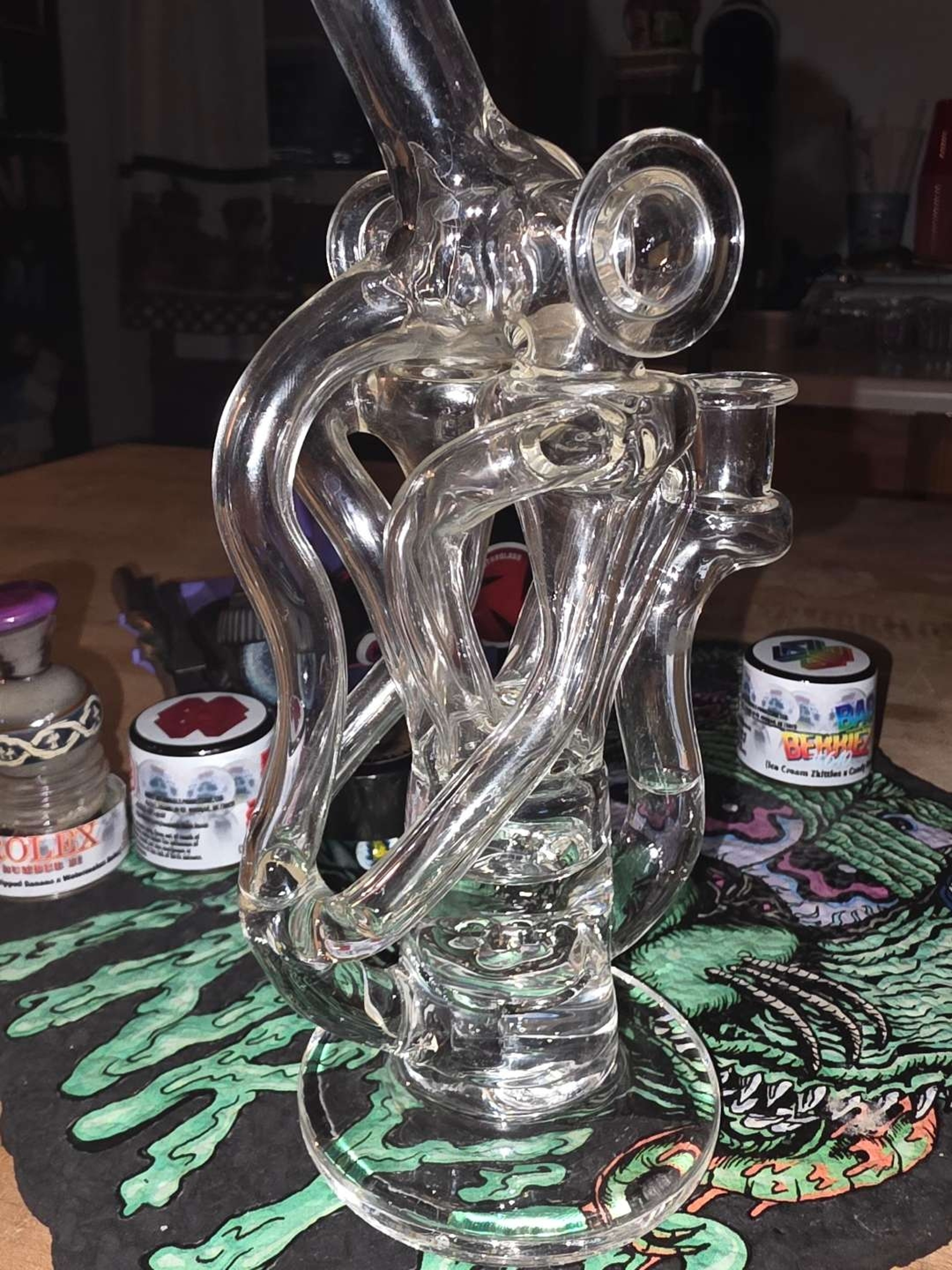 Preview pic of 🌪️ Domer Glass Clear Quad Uptake Recycler (Bubble Dumper) 🌪️