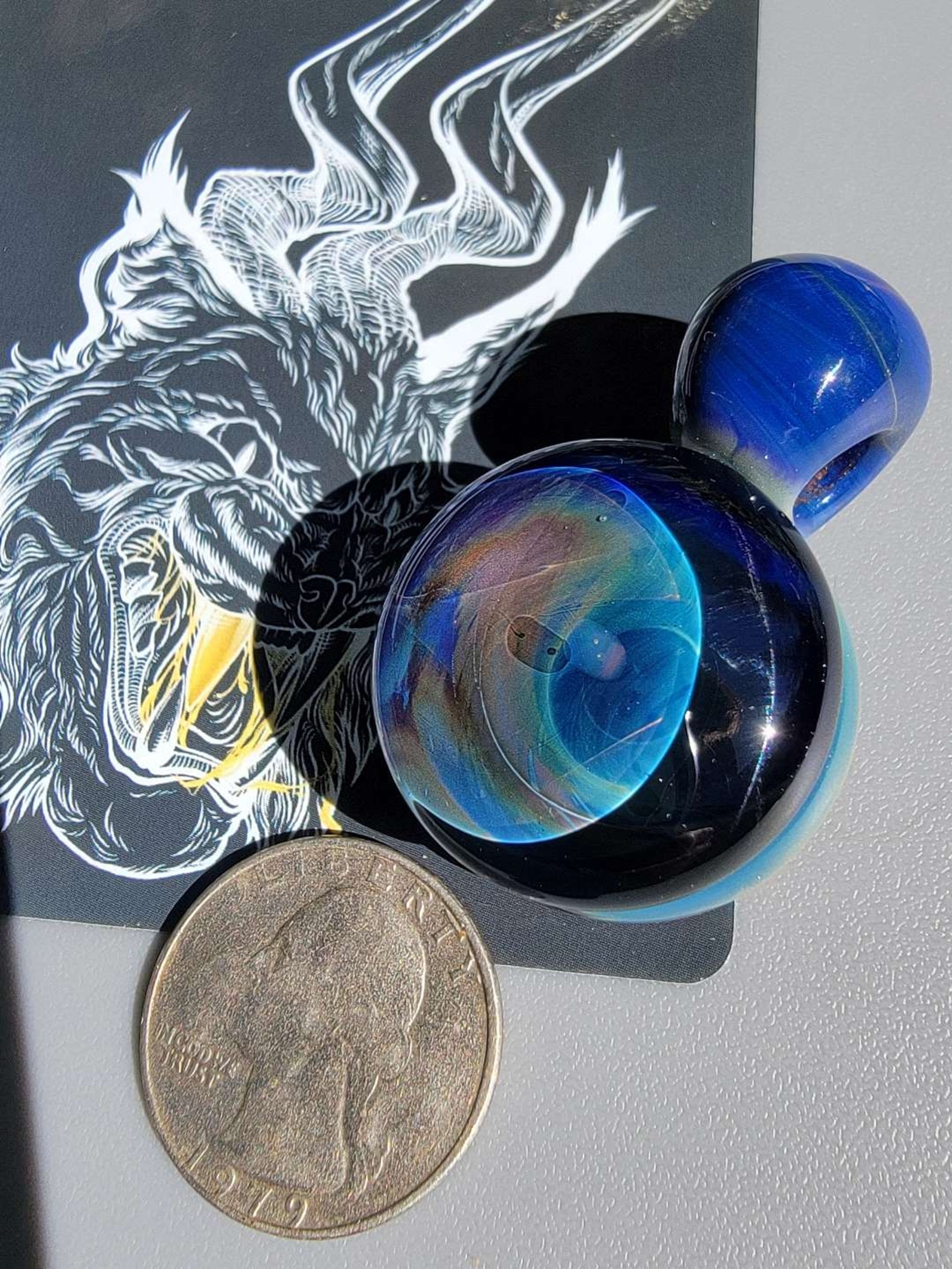 Preview pic of Purple Sable & Blue Moon Opal Pendant UV