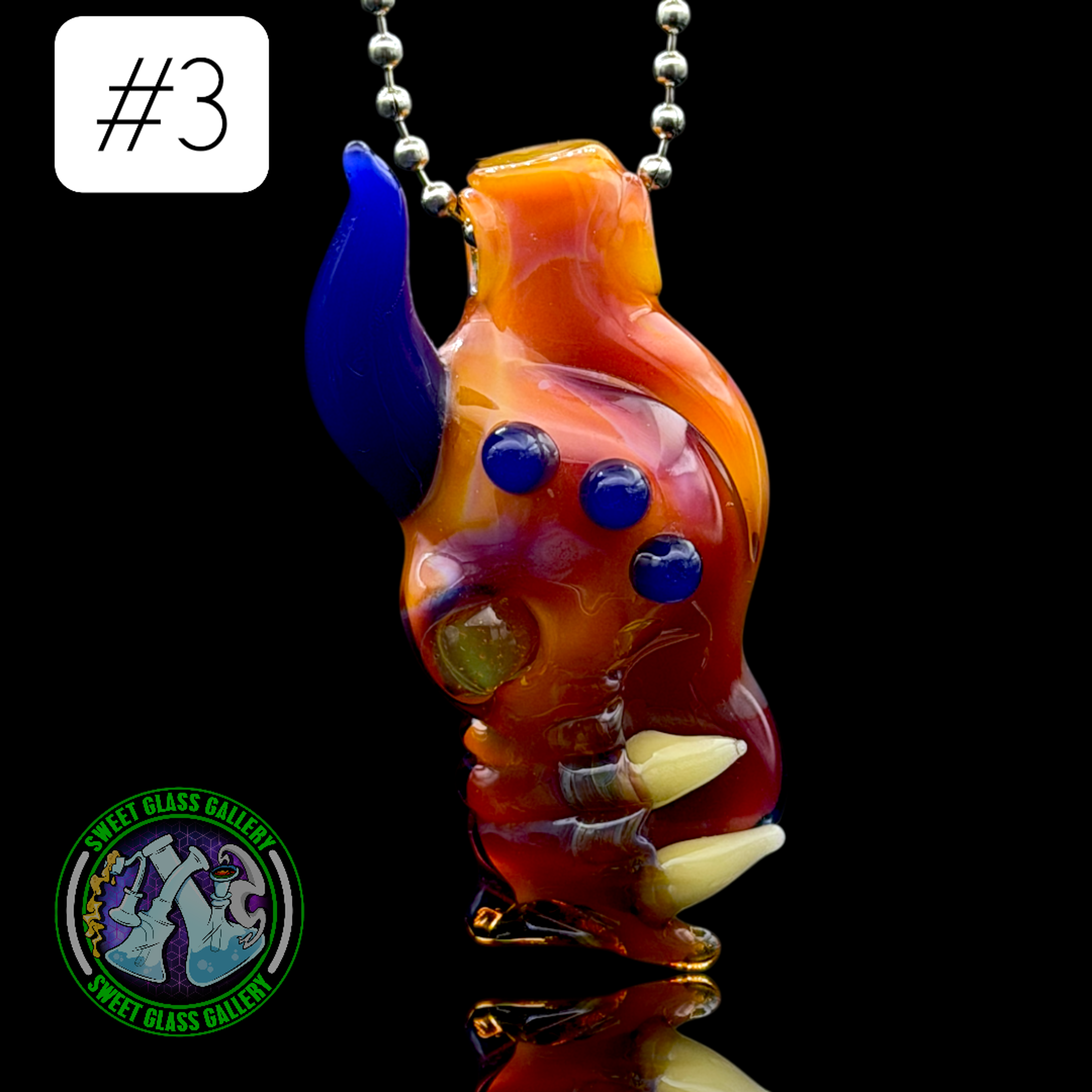 Preview pic of Tony Kazy Glass - Pendant #3 - Dragon Head