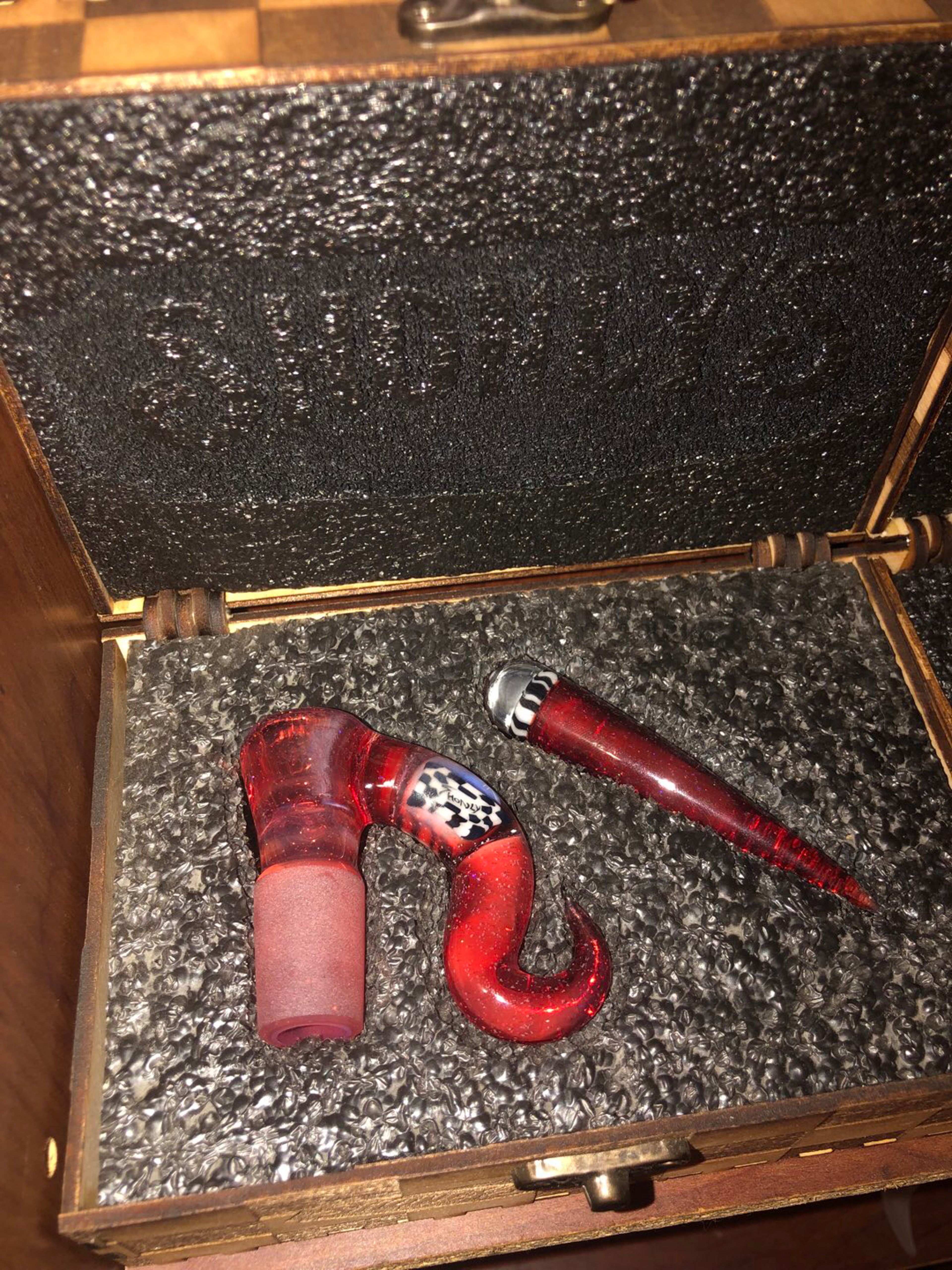 Shonlys glass Pom cropal over rose quartz fw slide n poker image 0