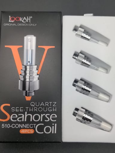 Preview pic of LOOKAH SEAHORSE QUARTZ SEE-THROUGH COIL V | 4 PACK