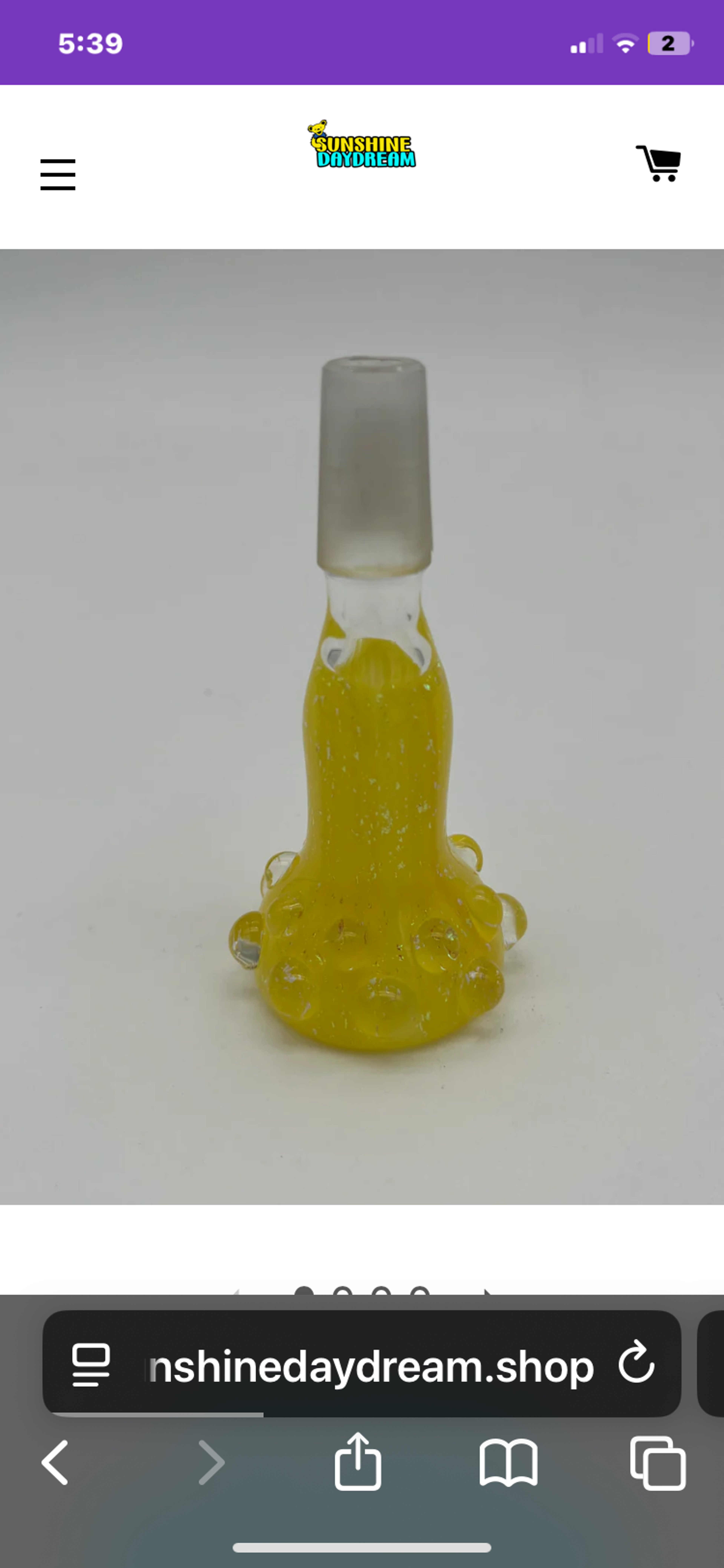 Ottone Glassworks Yellow Dichroic 14mm Slide image 0