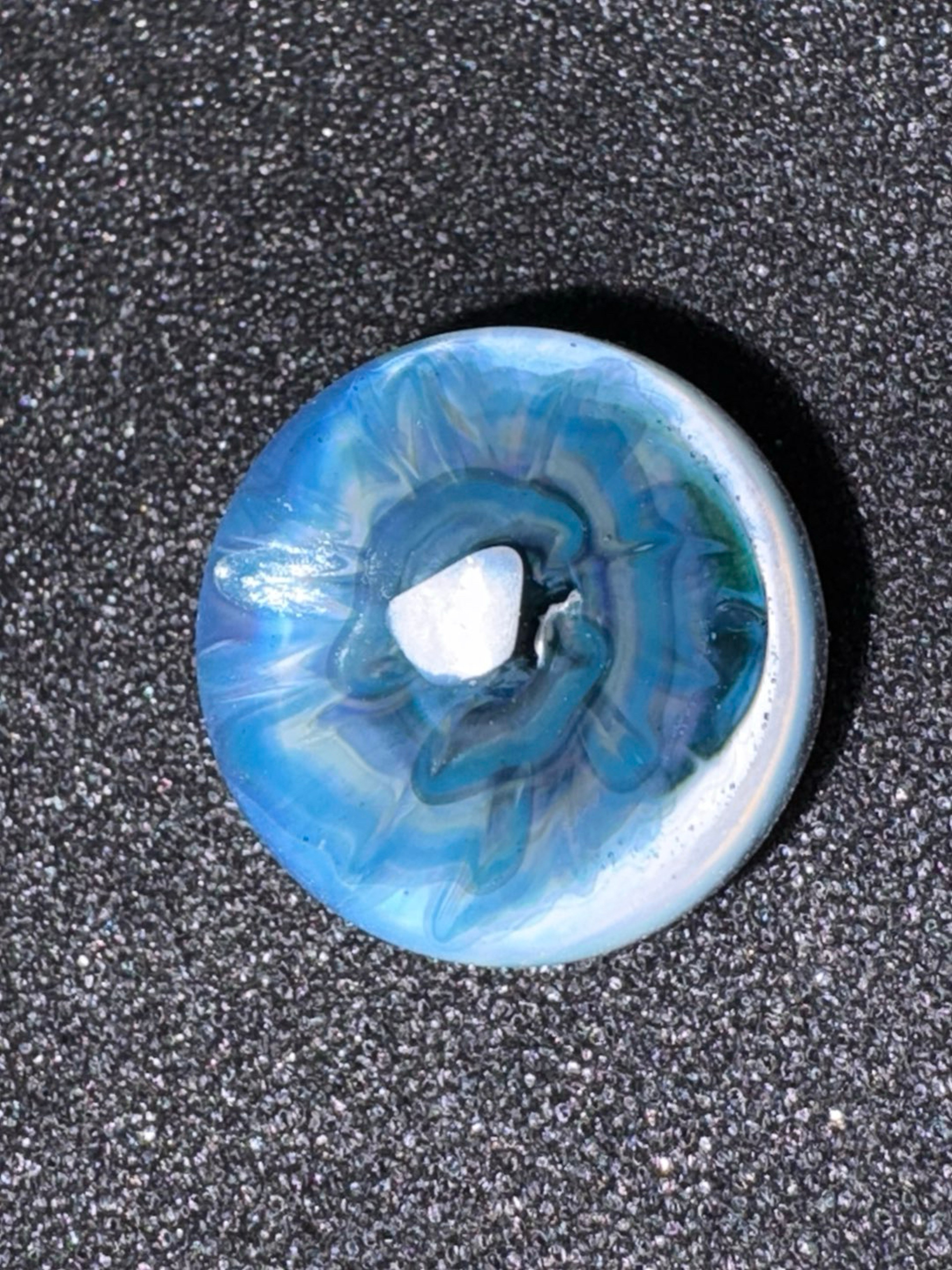 26.5mm Peacock/Electrum Flower Marble image 0