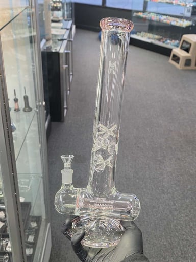 Preview pic of Inline Perc Waterpipe w/ Triple Ice Catch Pink