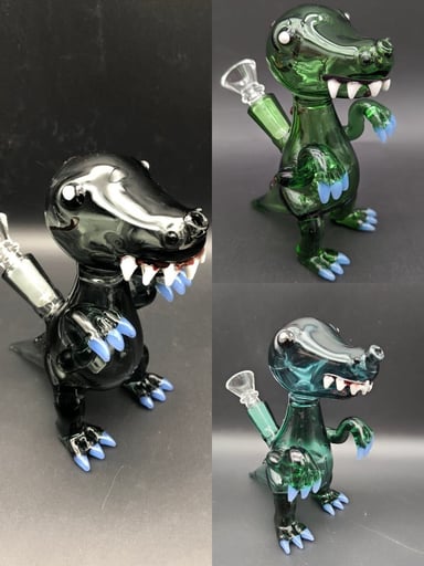 Preview pic of 5" T-REX DINOSAUR BUBBLER BONG