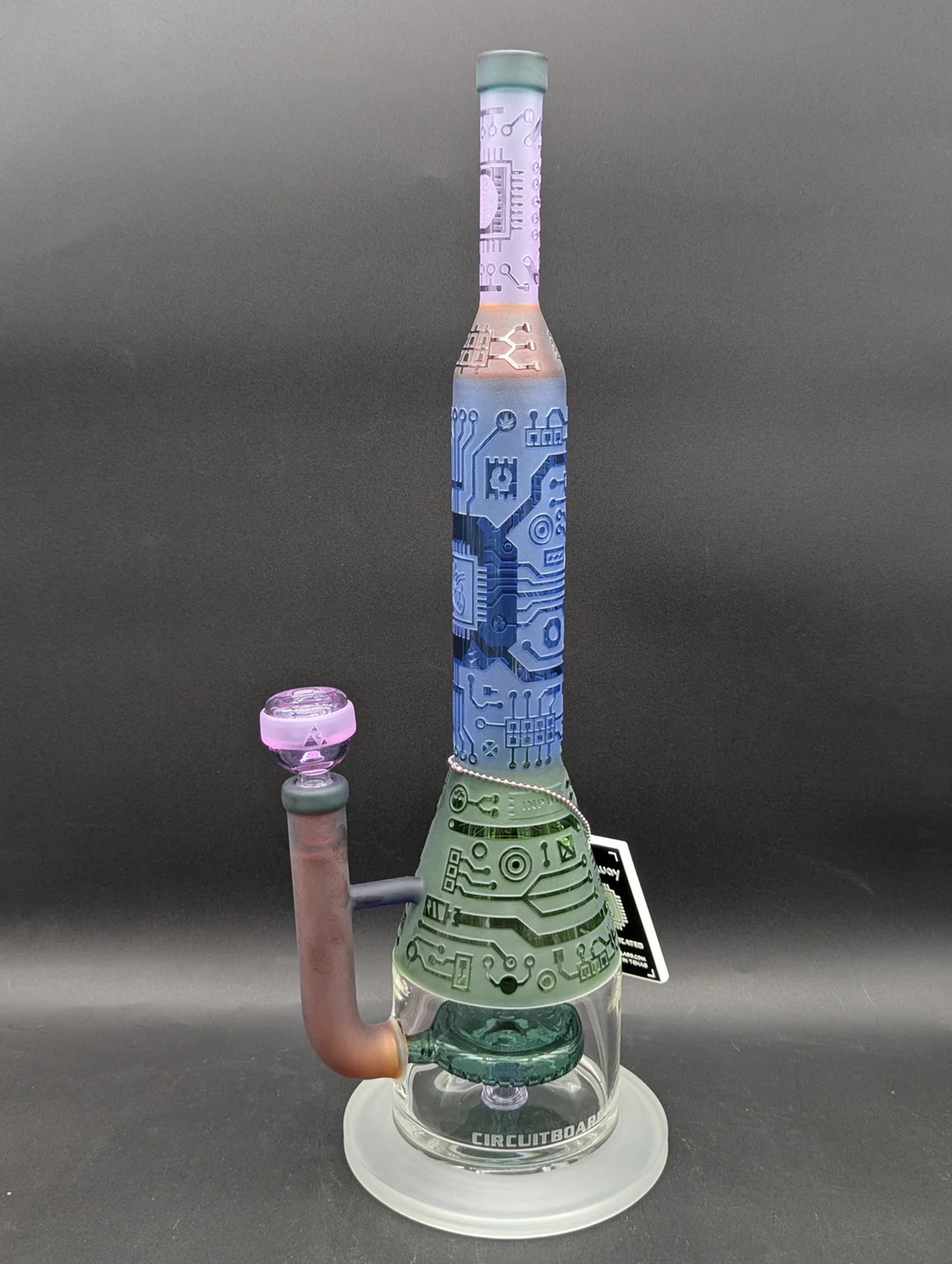 Preview pic of MILKYWAY GLASS CIRCUITBOARD: I/O 16″ WATER PIPE