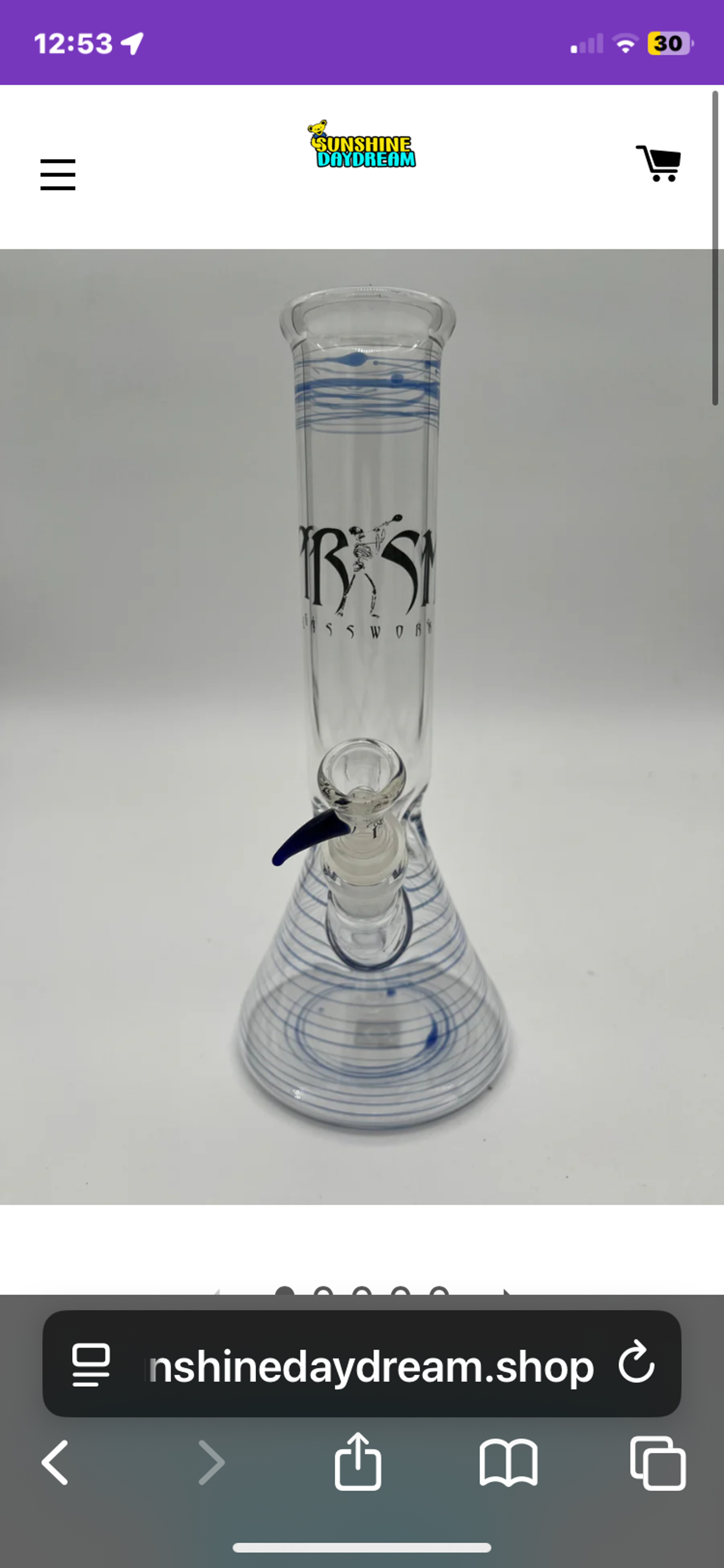 Prism Glassworks 11" Blue Beaker Bong image 0