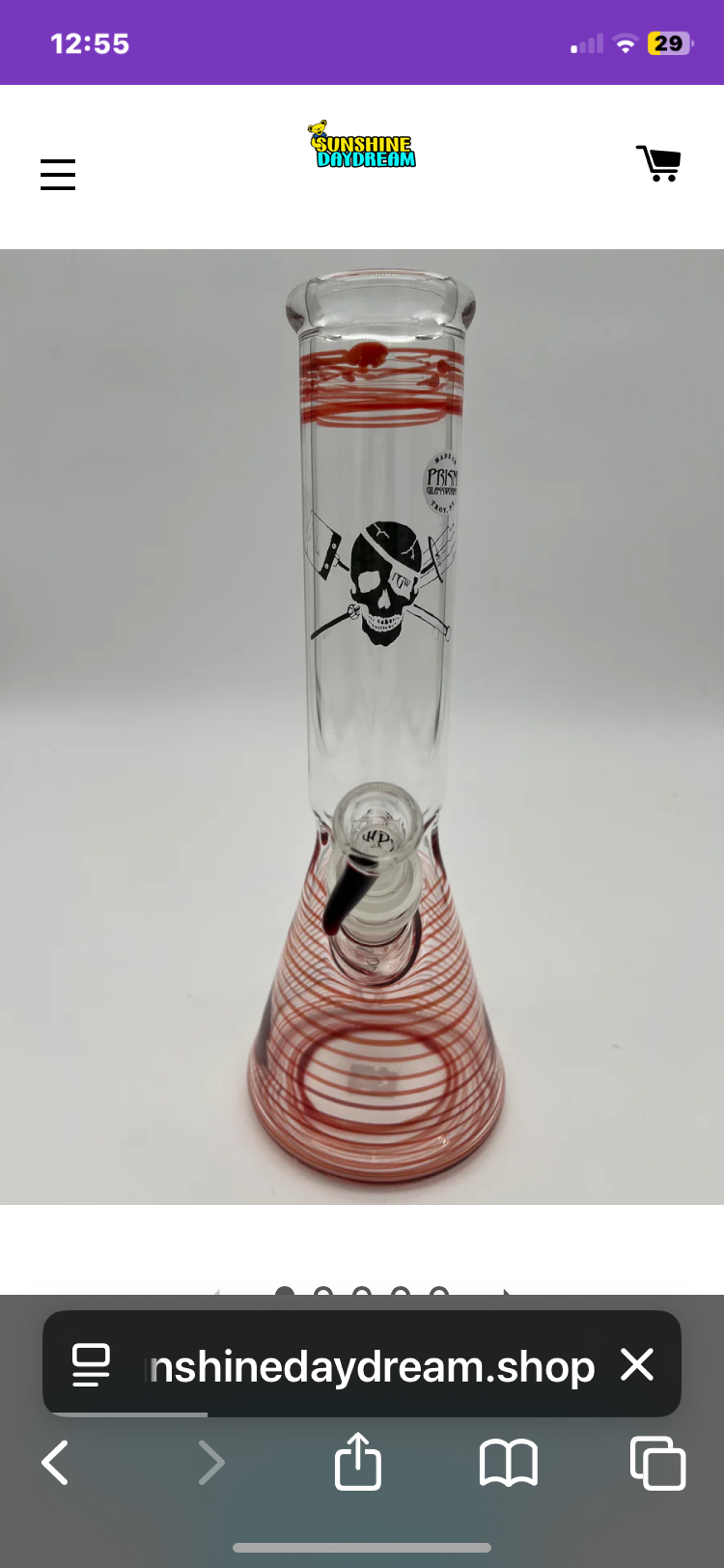 Prism Glassworks 11" Red Beaker Bong image 0
