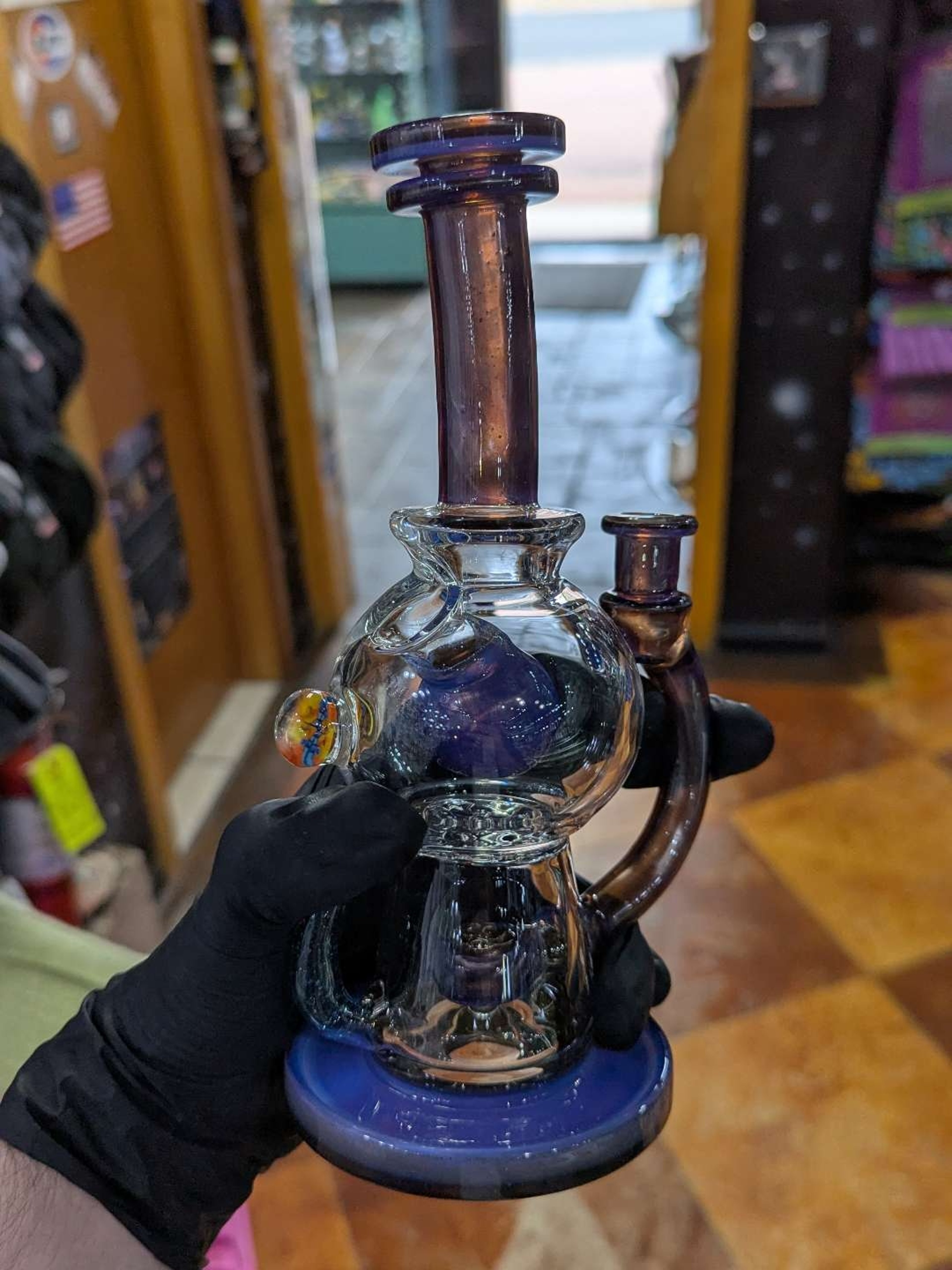 Preview pic of Neo Opal over Bronze Pearl Globetrotter Recycler w/ Pelican Case by Dynamic Glass