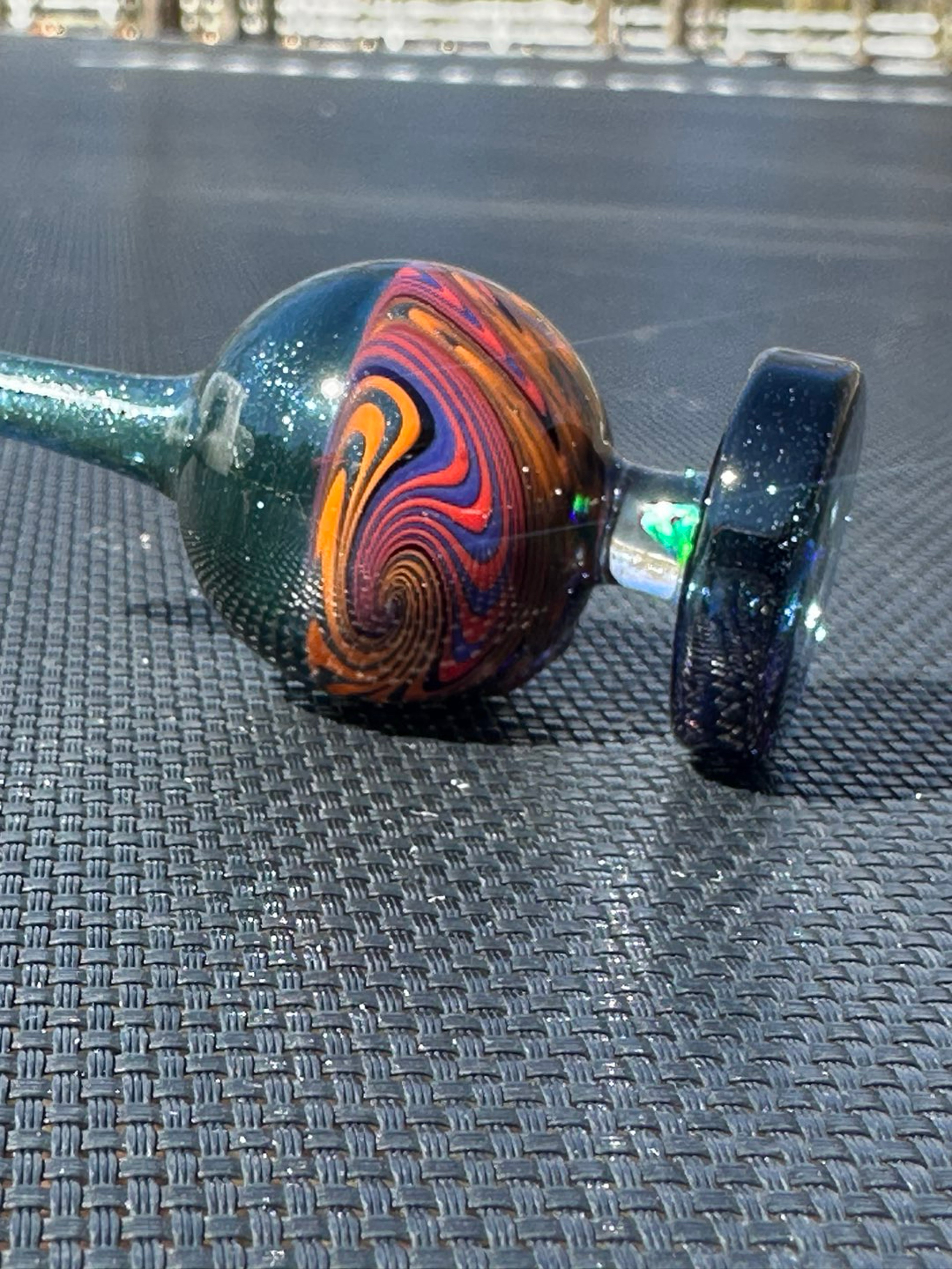 Preview pic of WIG WAG style carb cap with diamond and crushed opals