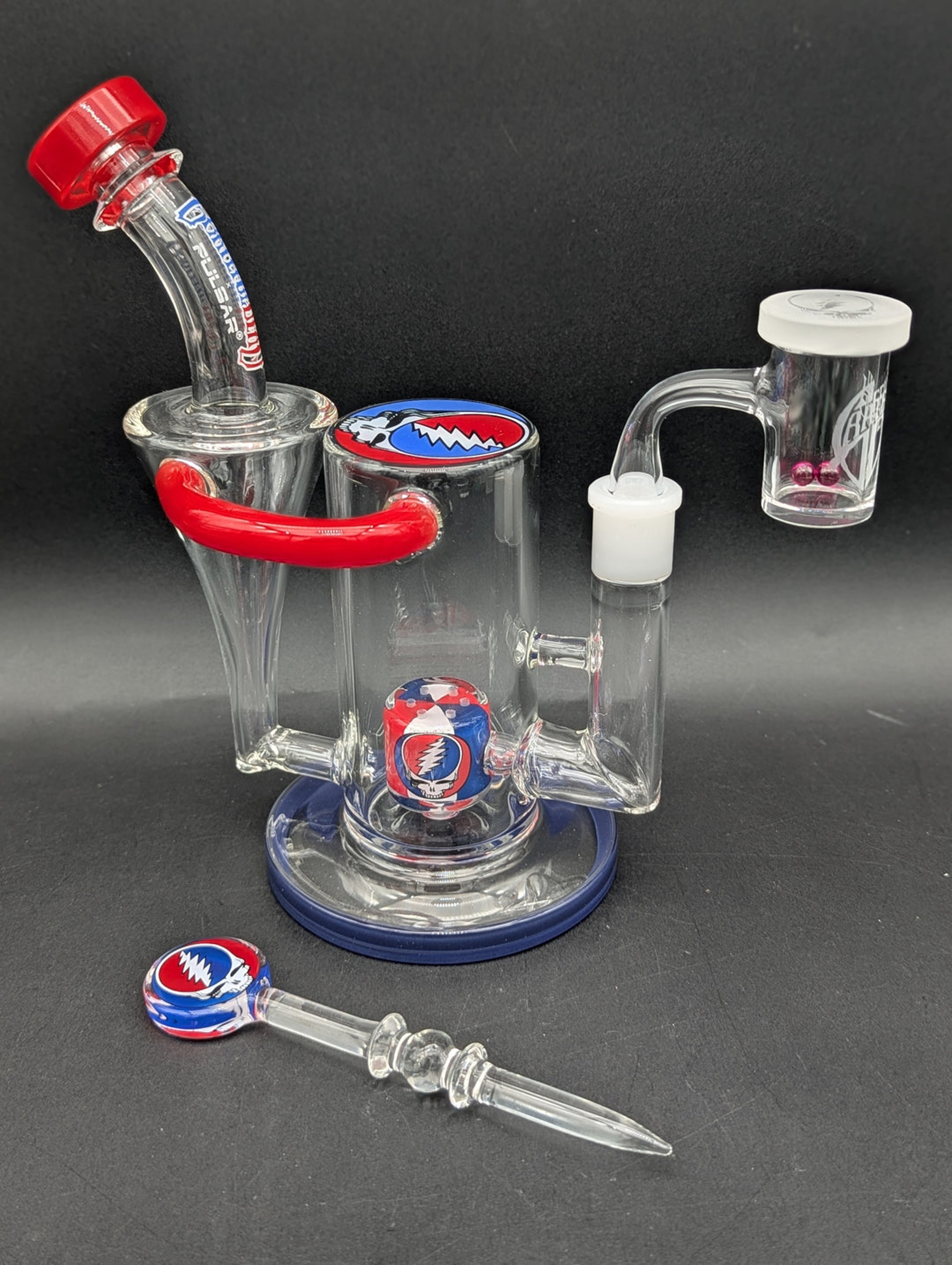 Preview pic of GRATEFUL DEAD X PULSAR RBR GLASS RECYCLER RIG SET | 8.5"