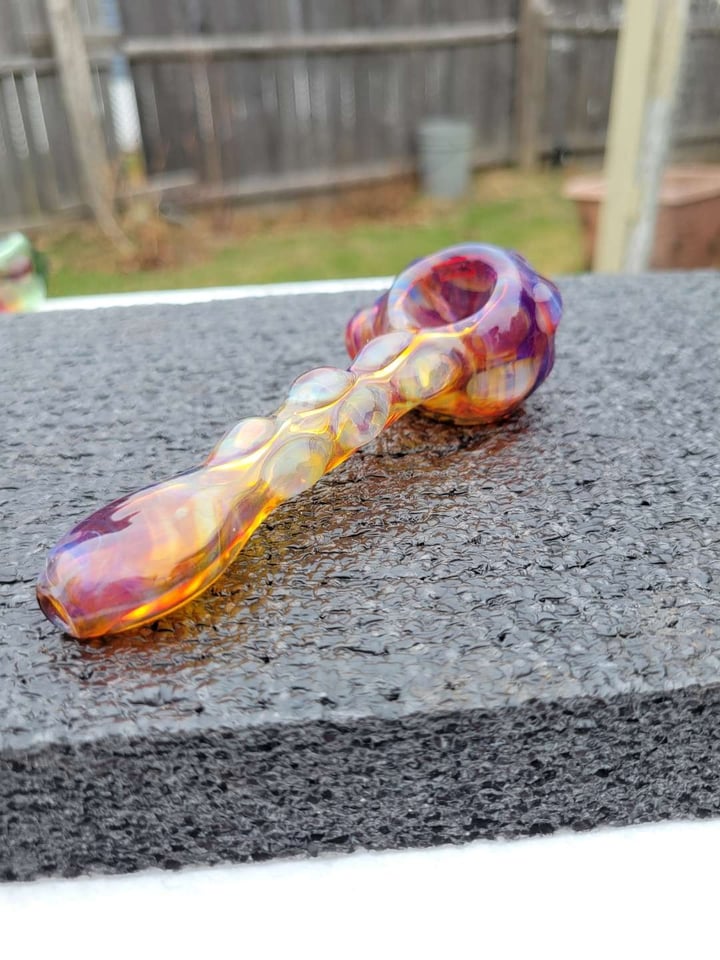 Double amber purple bumpy spoon | Shop Spoons on GlassPass