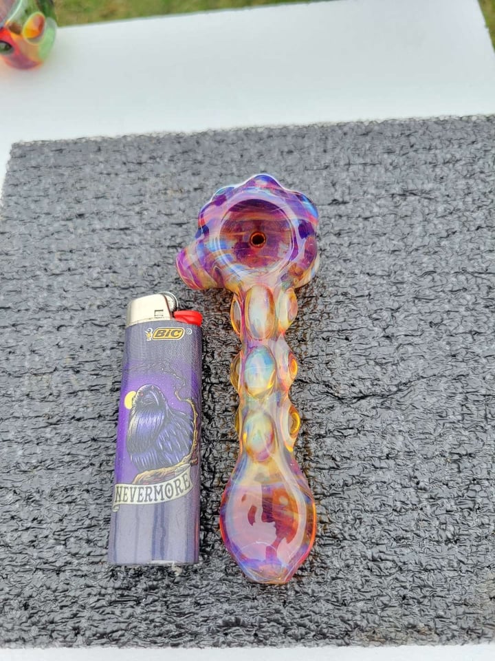 Double amber purple bumpy spoon | Shop Spoons on GlassPass