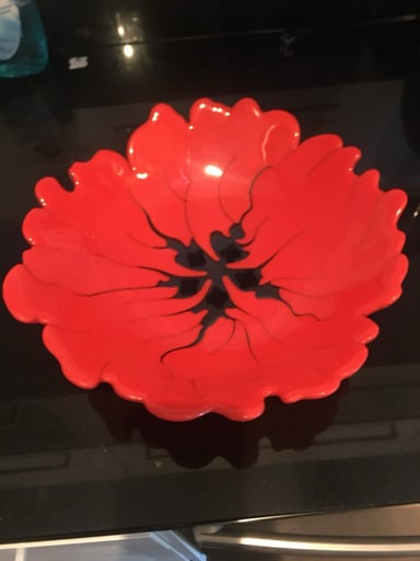 Preview pic of Fruit bowl  signed art glass bowl