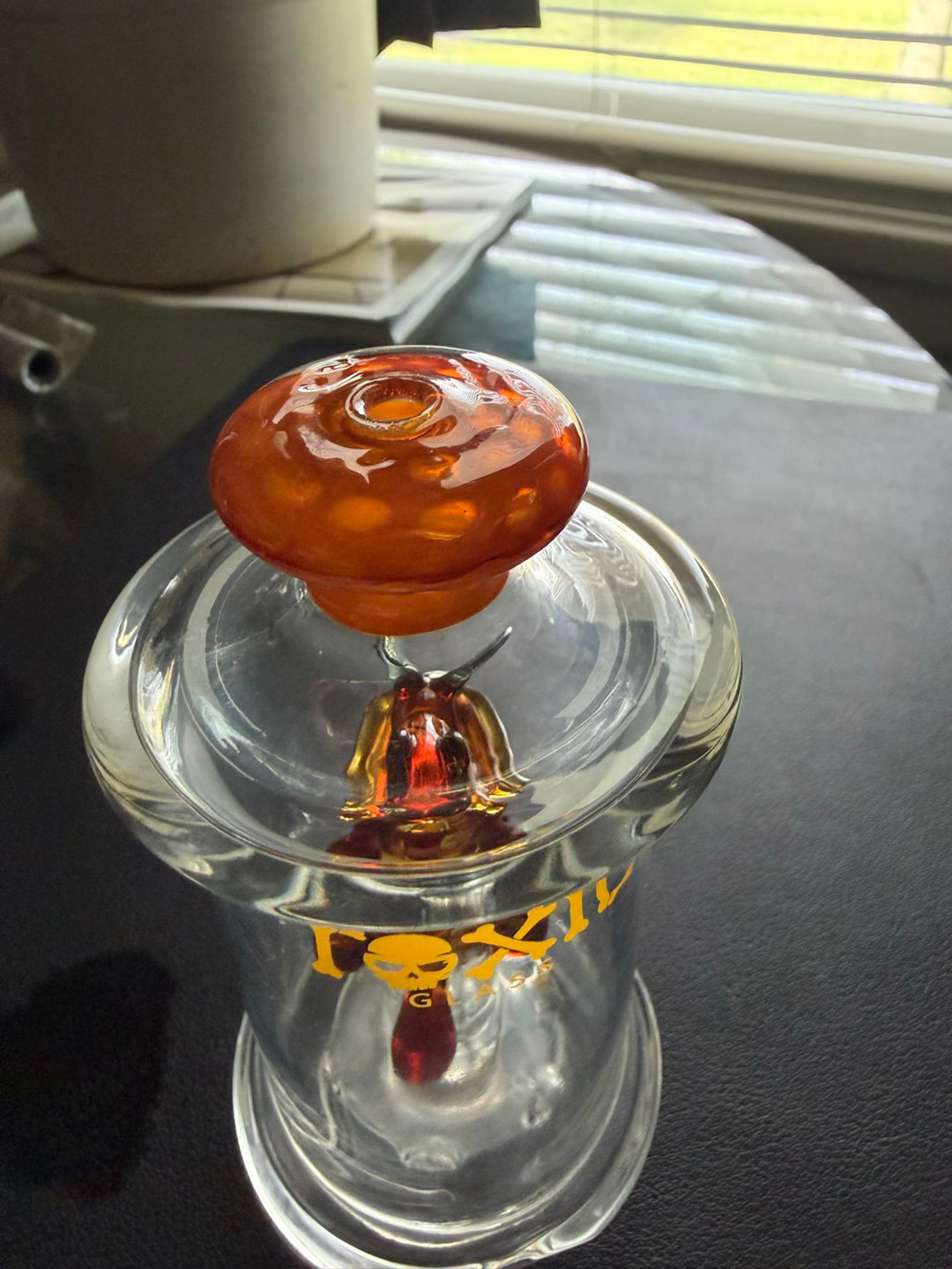 Preview pic of Toxic Glass Puffco Bee Attachment – Amber – Peak / Peak Pro