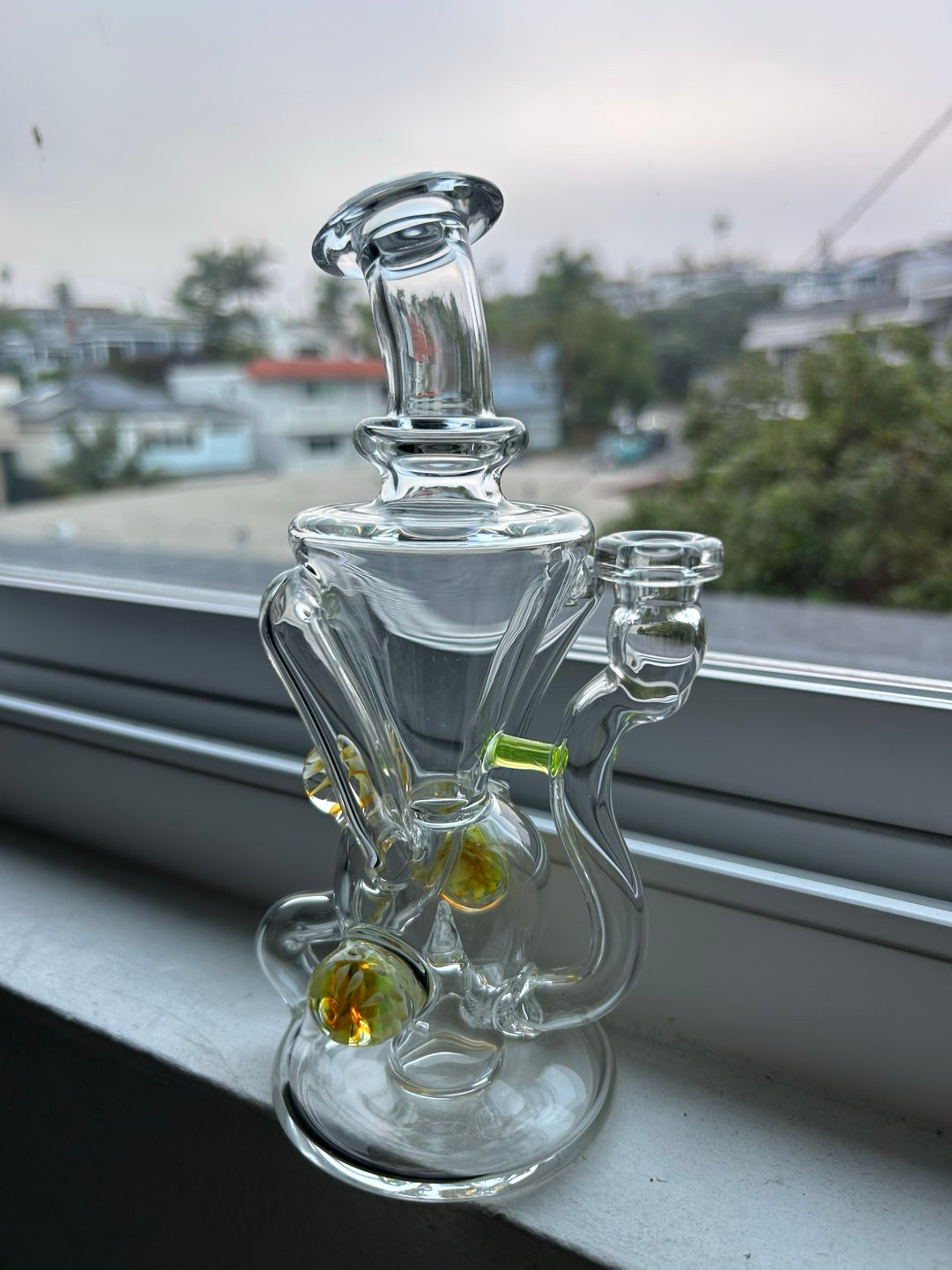 Preview pic of Green Forest glass double uptake recycler with ION marbles
