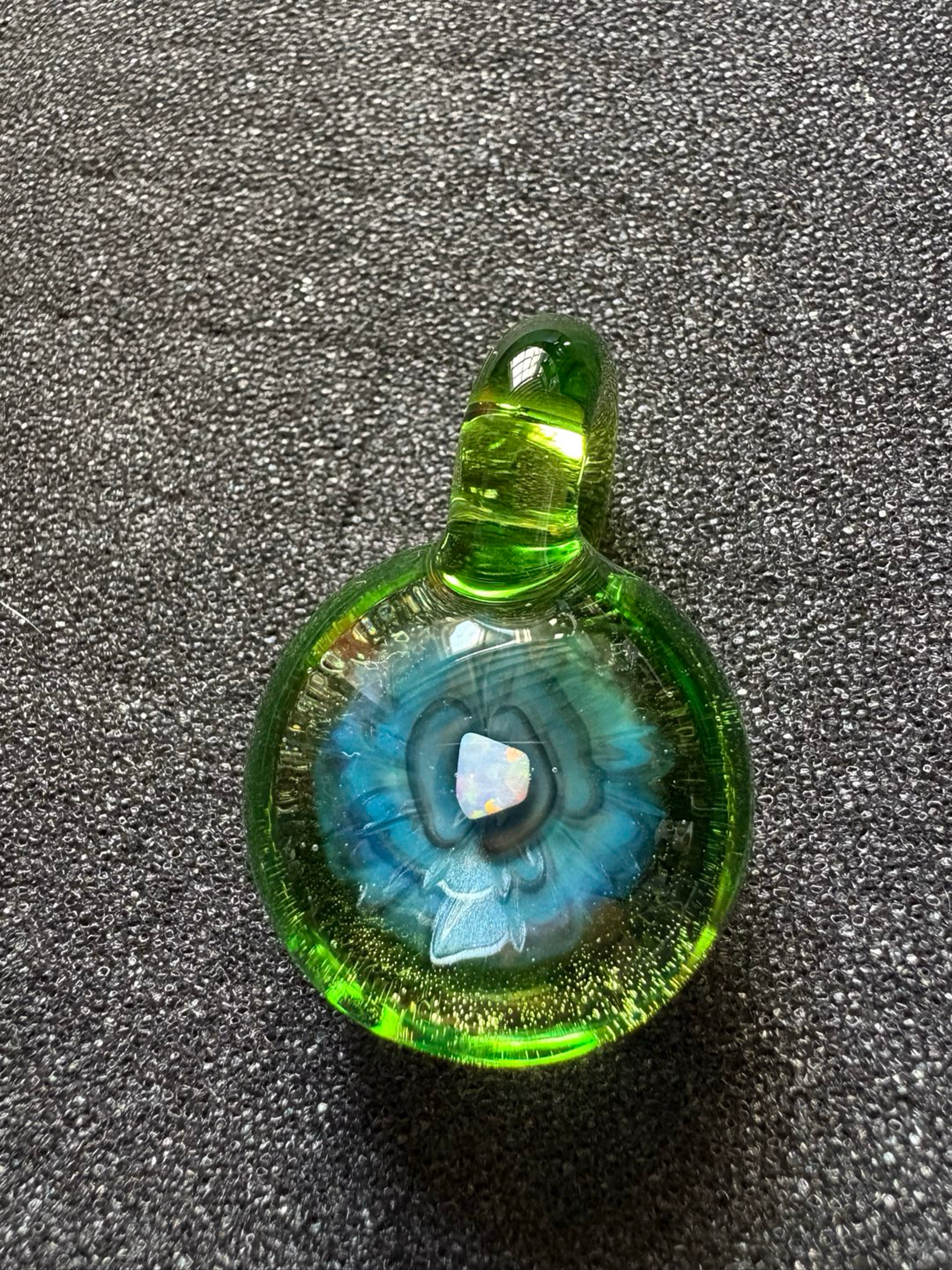 Peacock/Electrum Flower Pendant image 0