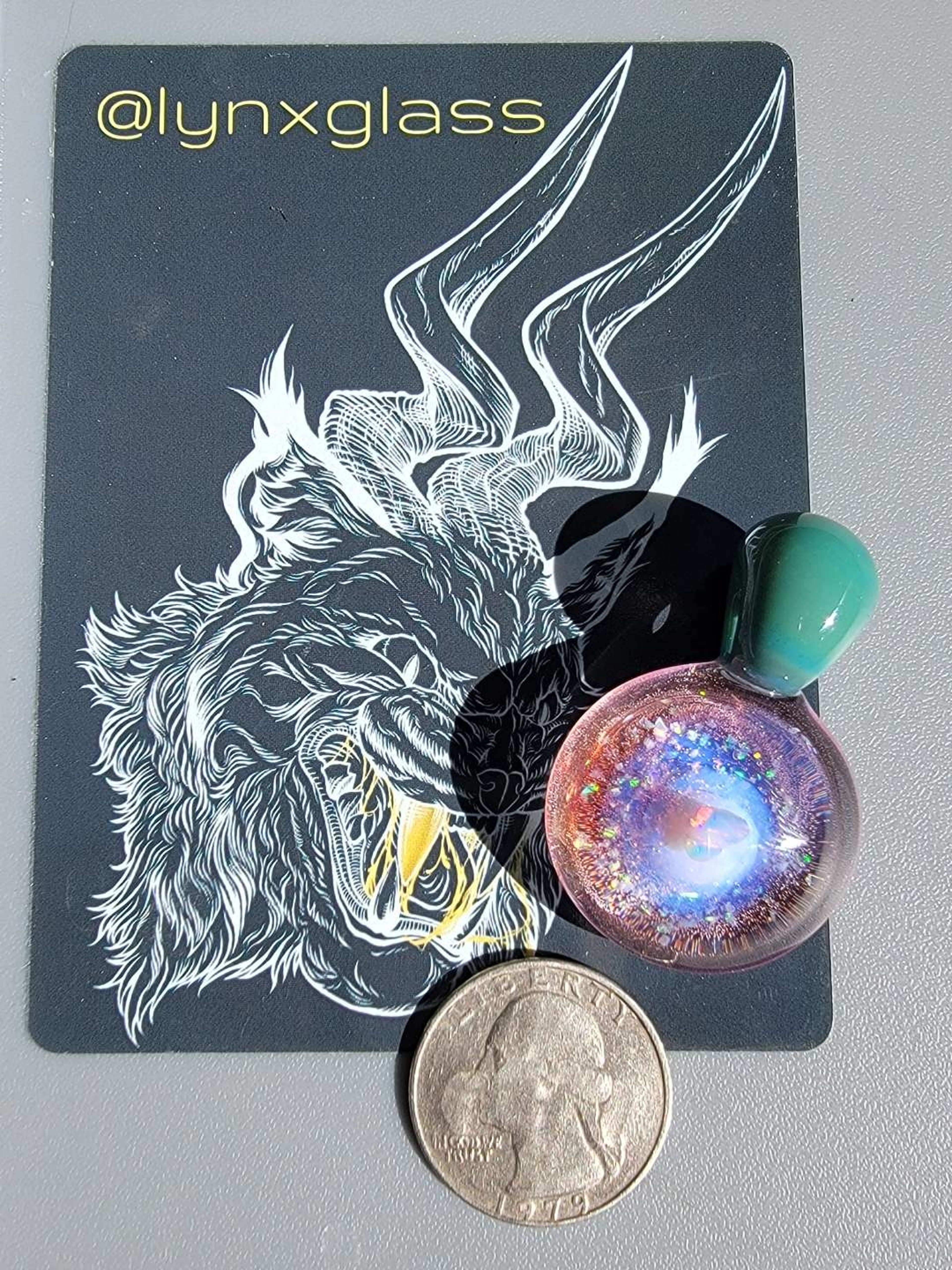 Preview pic of Pink Slyme Crushed Opal Pendant UV