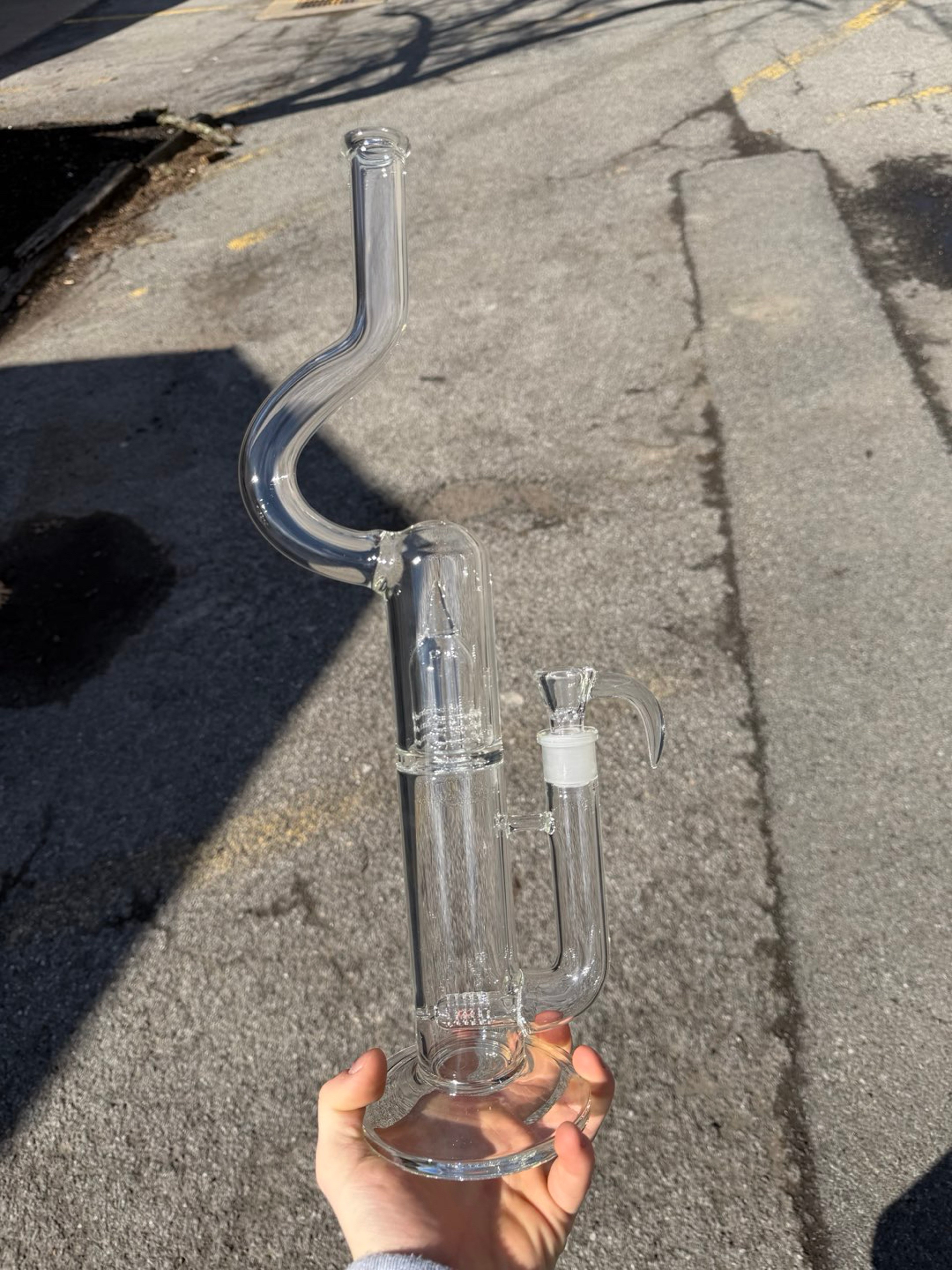 Greek glass 17” natty neck inline dome image 0