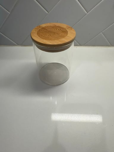 Preview pic of Glass jar with laser etched top, good for nails, flower, carb caps , anything