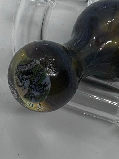Preview pic of Handblown Bubble Cap with forest emblem