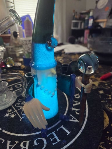 Preview pic of 1/1 UV Reactive Glow in Dark Dicro Crushed Opal Phil Siegle Wizard (Comes with Hard Case and foam protection.)