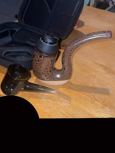 Preview pic of Puffco Proxy(Black) with GLASS CAP and carry case,and chestnut terrapipe.