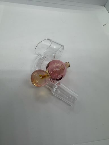 Preview pic of Pink and Yellow Handblown Bubble Cap