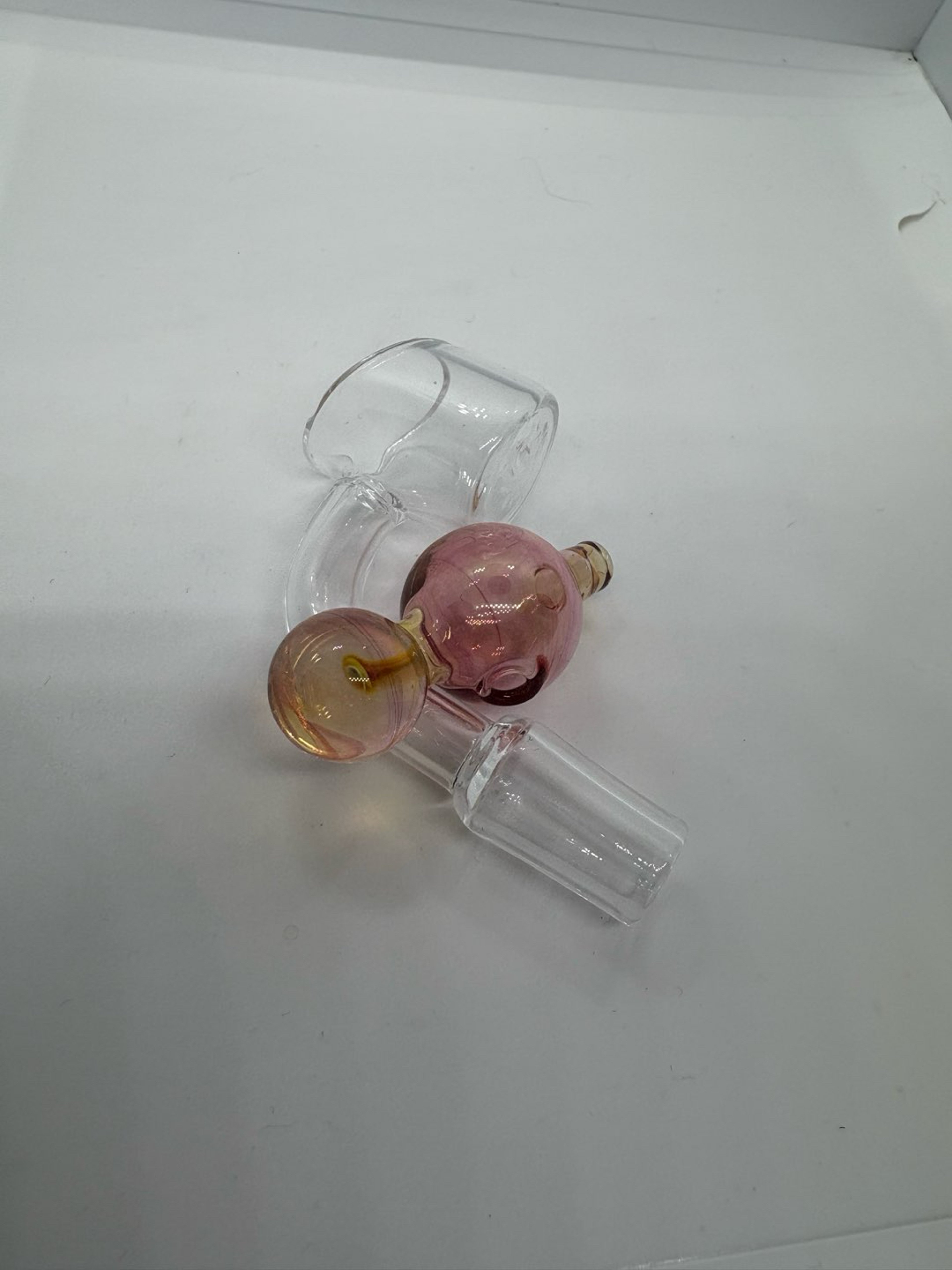 Pink and Yellow Handblown Bubble Cap image 0