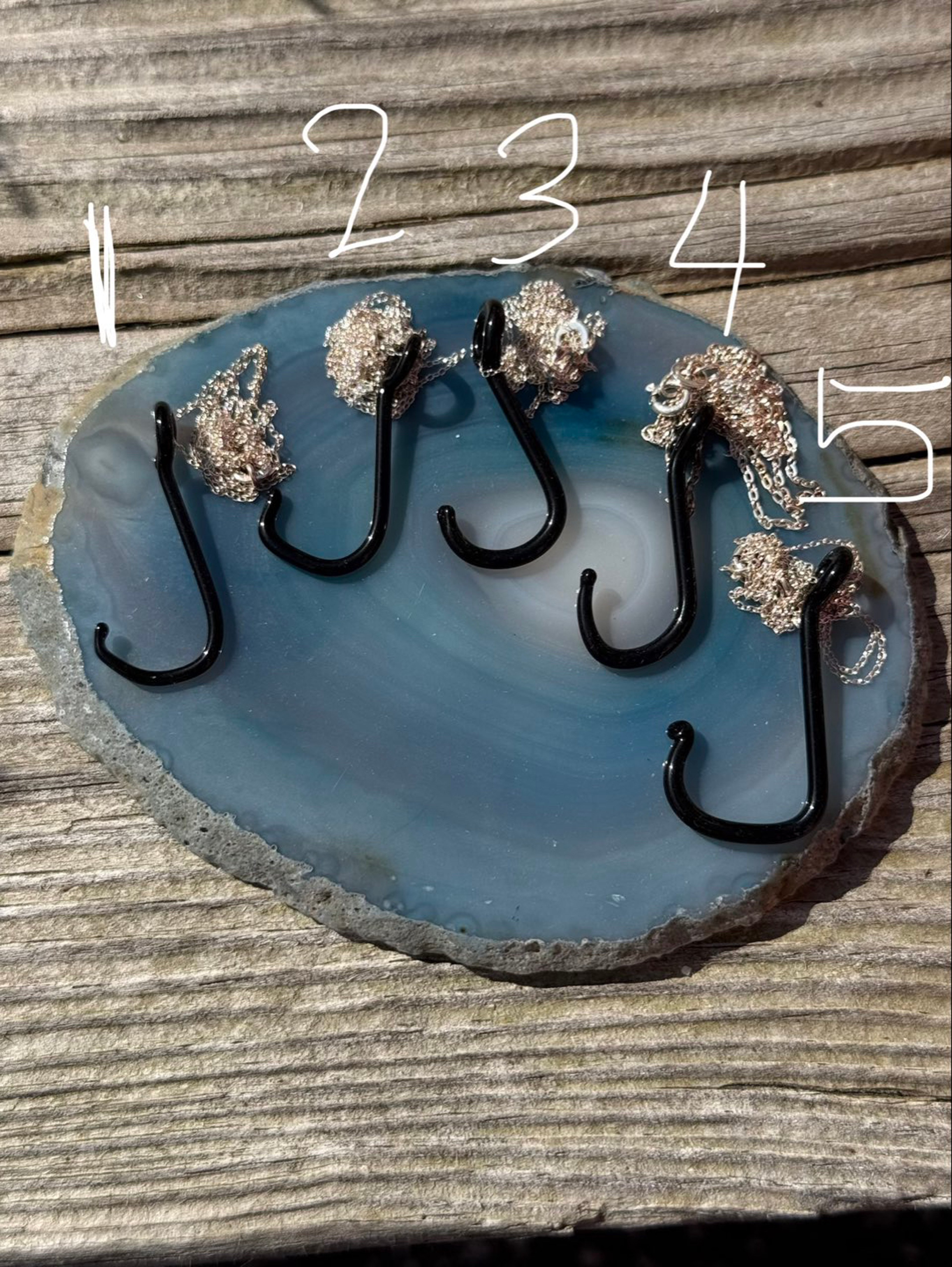 Preview pic of Matty White Fishing Hook Necklace