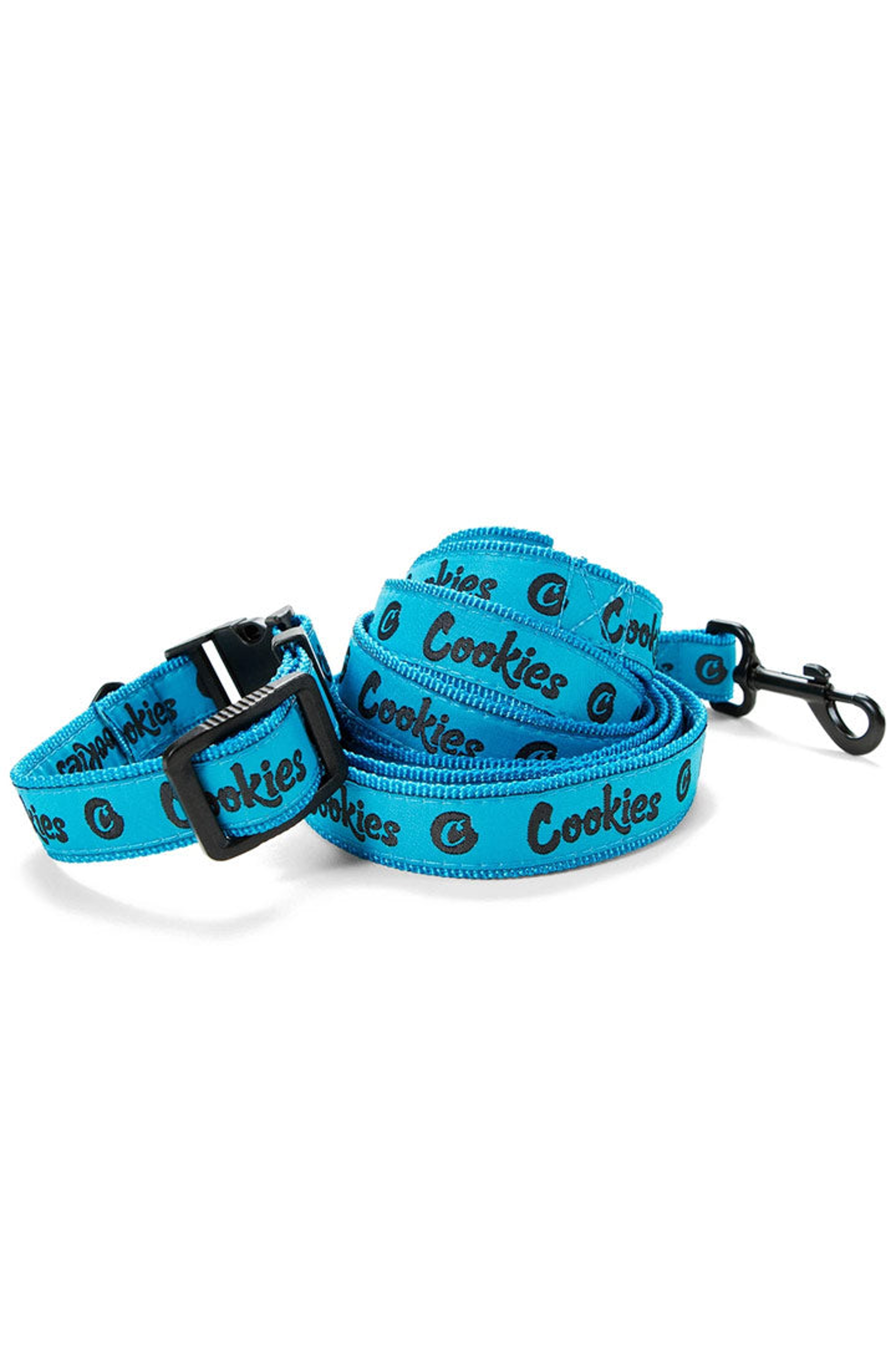 Preview pic of Cookies Original Logo Dog Leash & Collar Small Blue
