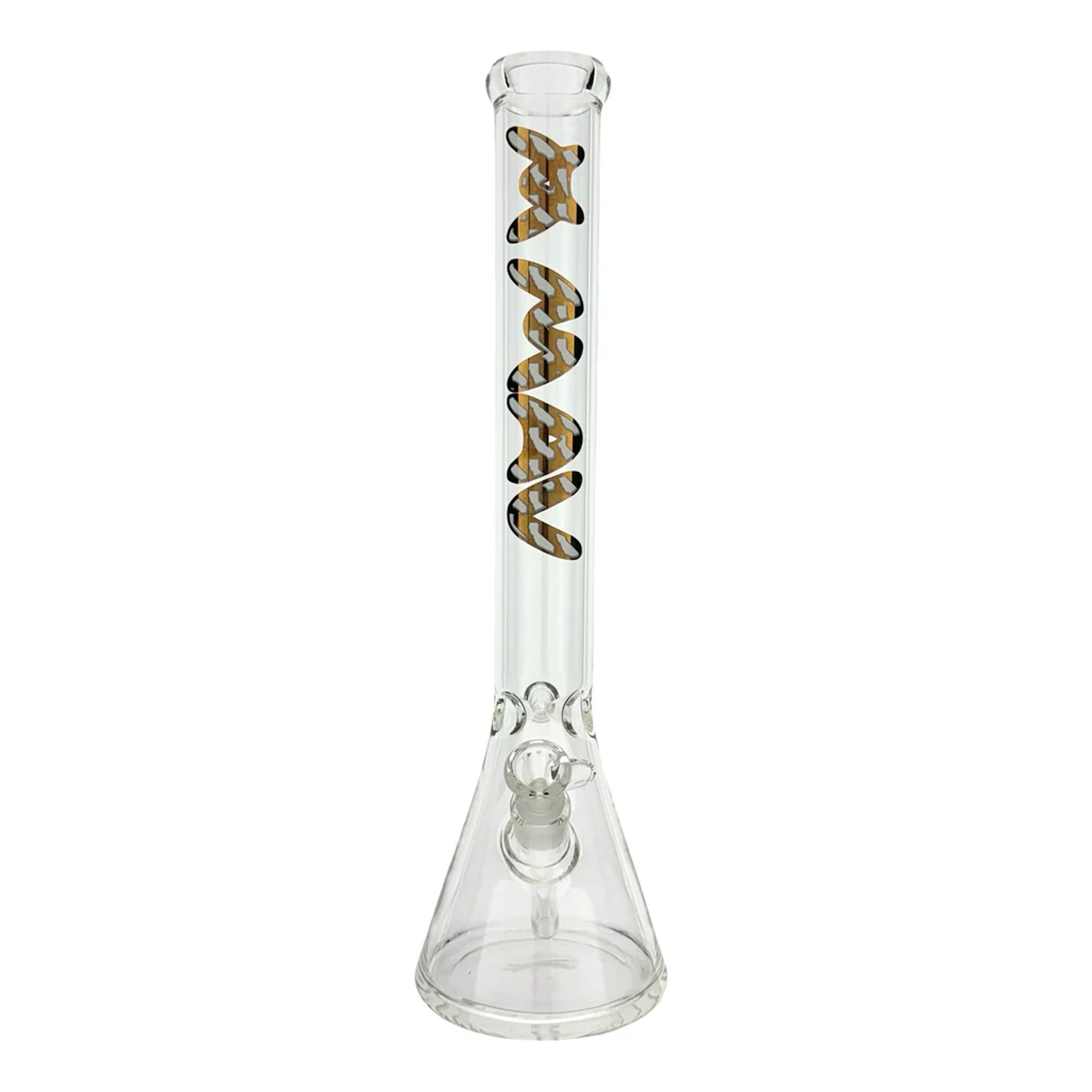 Preview pic of MAV Glass 18” Golden Flag Cali Logo Beaker Bong