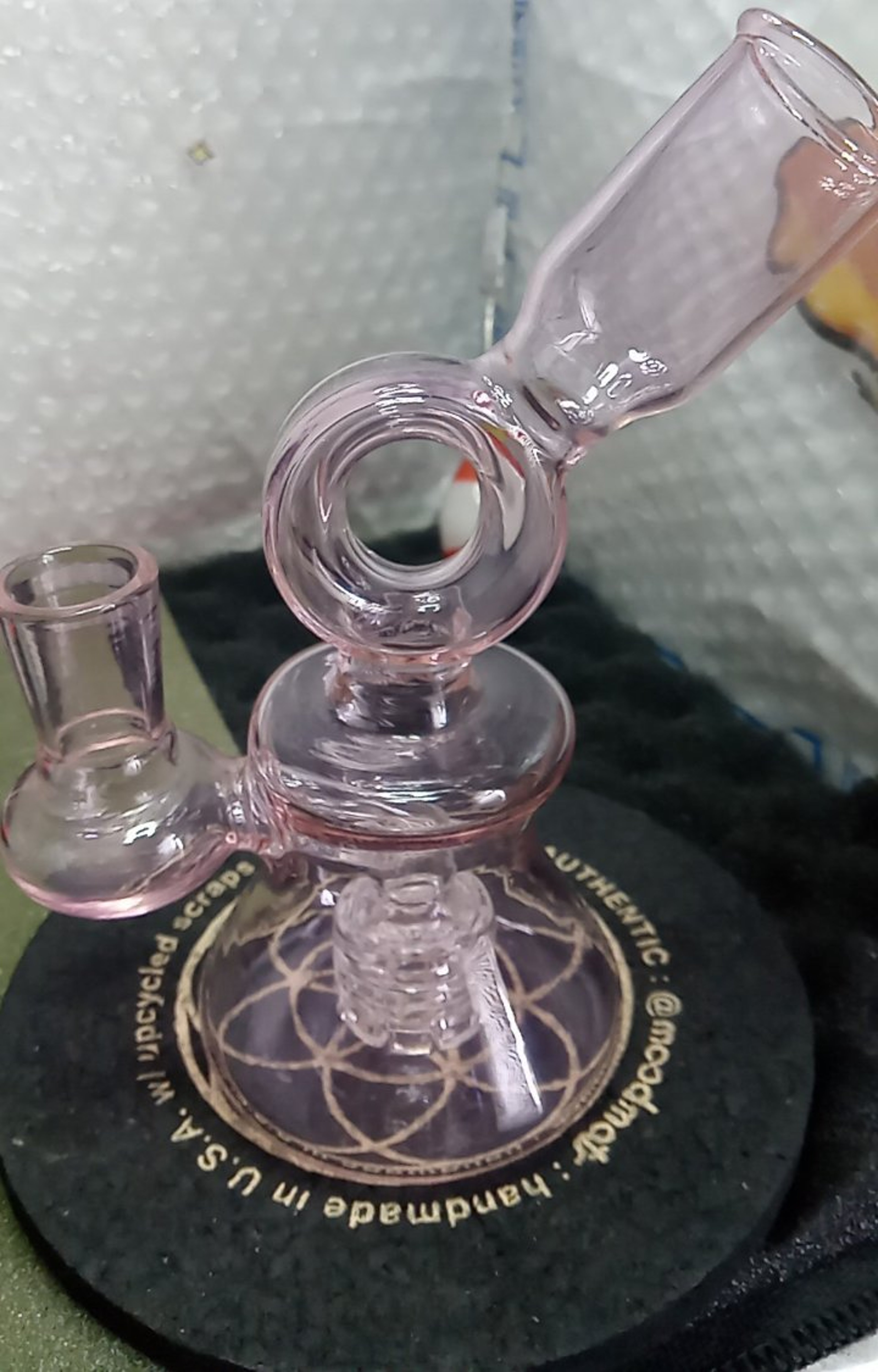 Brand-New,Heady, Pink Glass,Functional,Mini Dab Rig image 0
