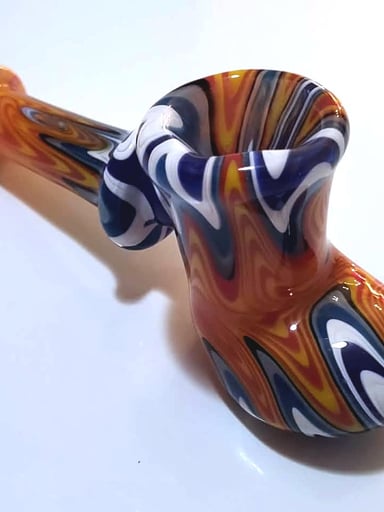 Preview pic of Wigwag Hammer Pipe, Vibrant Swirl Pattern