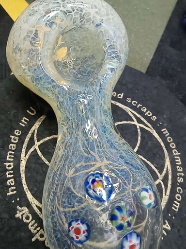 Preview pic of Collectible,Heady,🌺 🌼Wide-Body,Glass,🏵Spoon🌸 w/Flower Millies