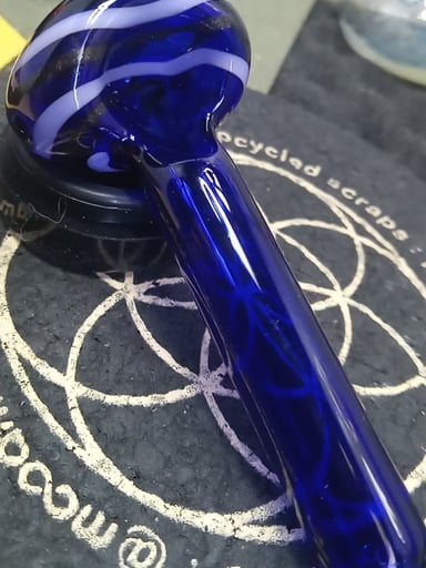 Preview pic of Collectible,Mini,Blue Glass,Spoon/Pipe