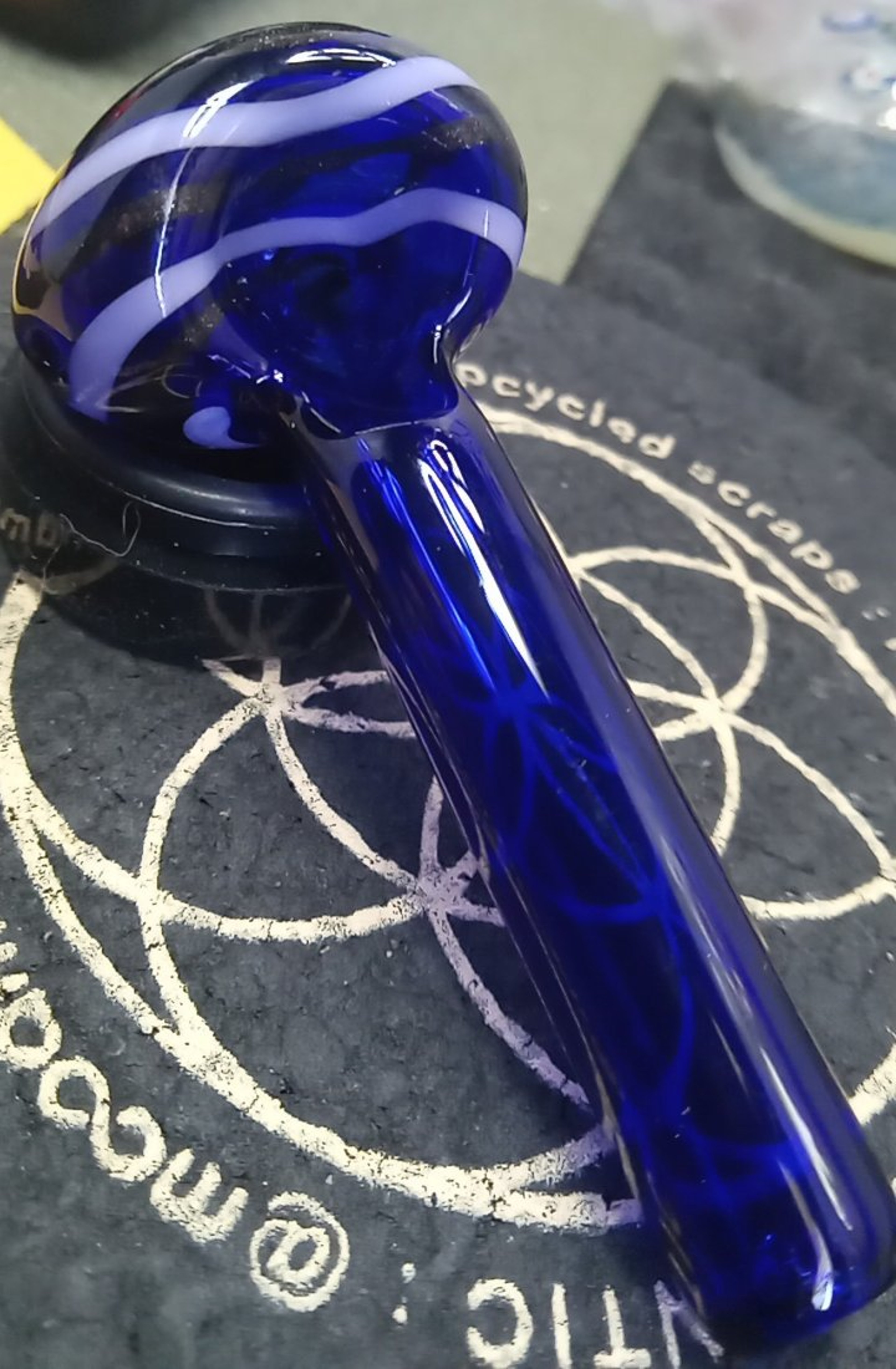 Preview pic of Collectible,Mini,Blue Glass,Spoon/Pipe