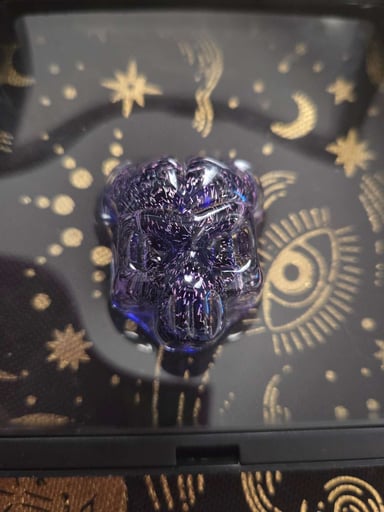 Preview pic of William Herrea Crushed Opal Purple Translucent under UV Light Pendant.
